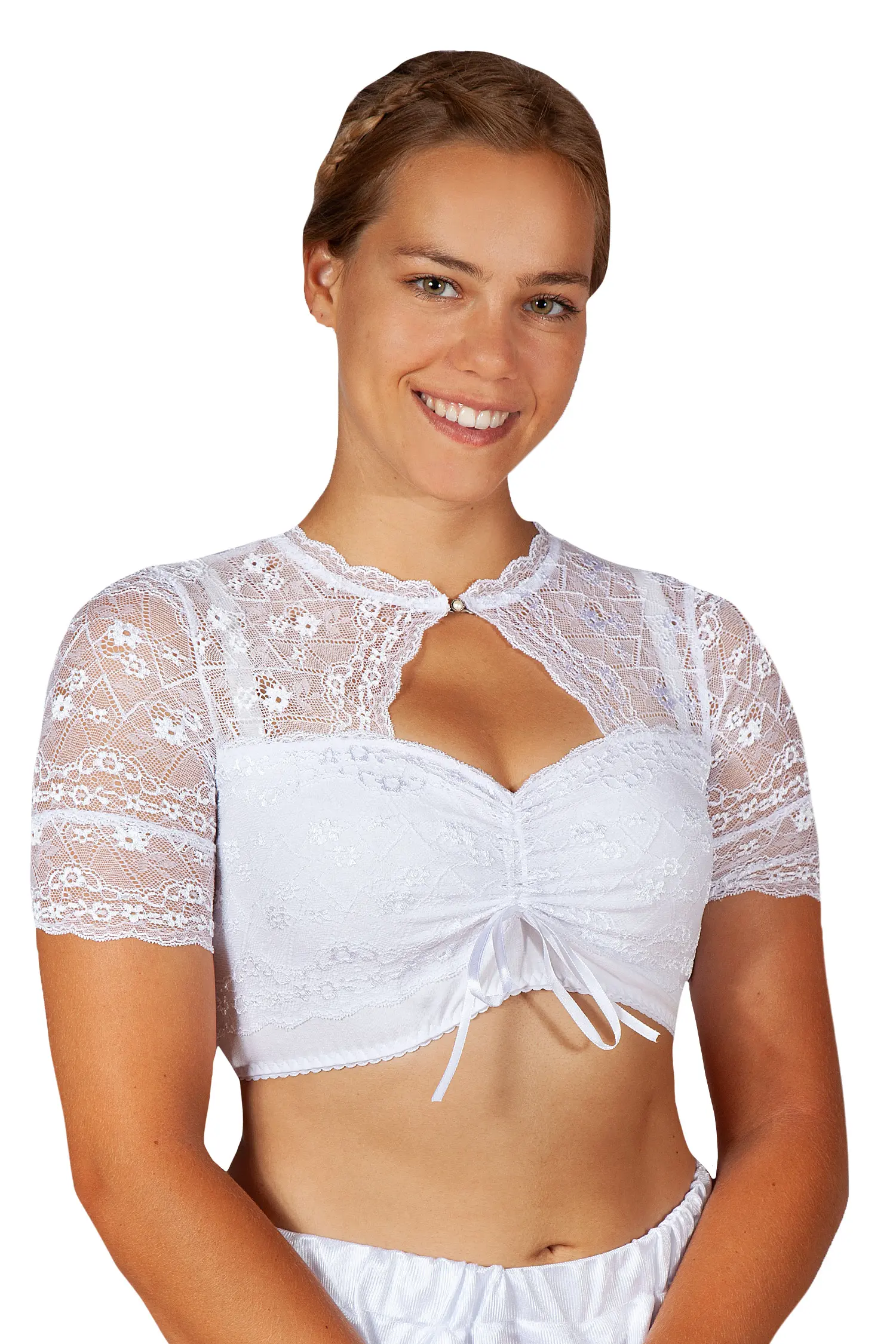 Dirndlbluse von My Choice in Weiß Dirndlbluse in weiß mit Spitze