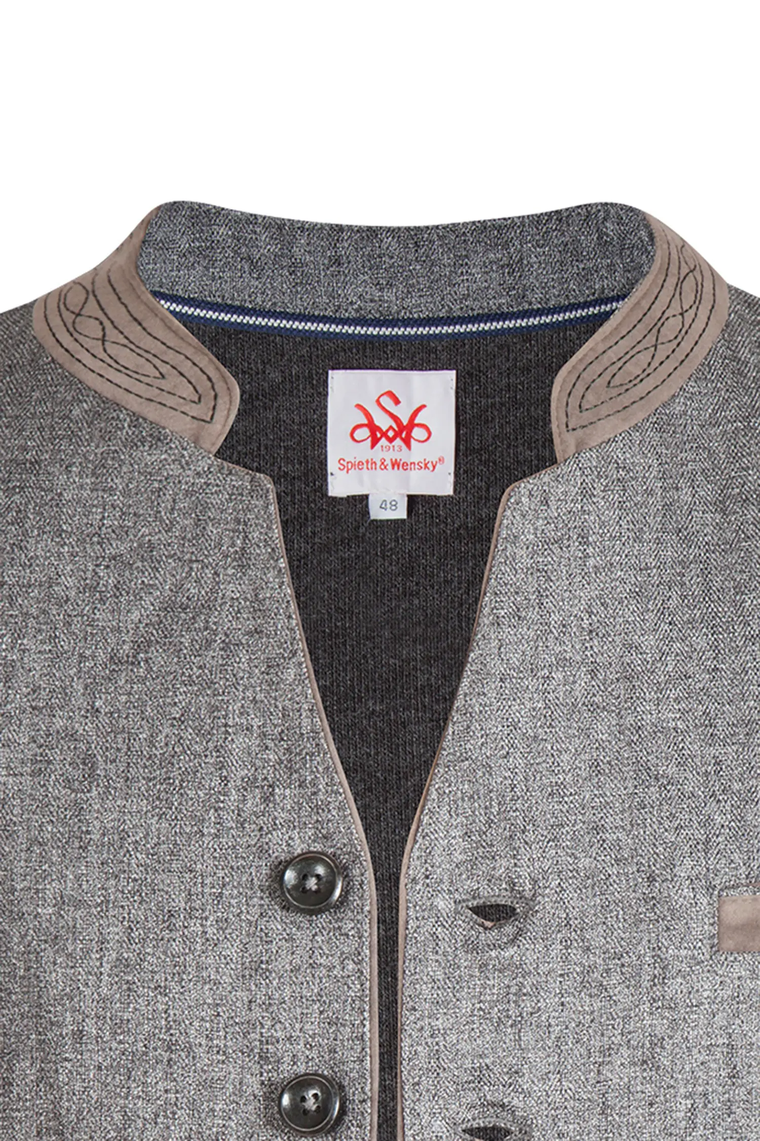 1346-0006-GR7-23-05-e7111xc Trachtenweste Allesio in dunkelgrau - Detail Knöpfe