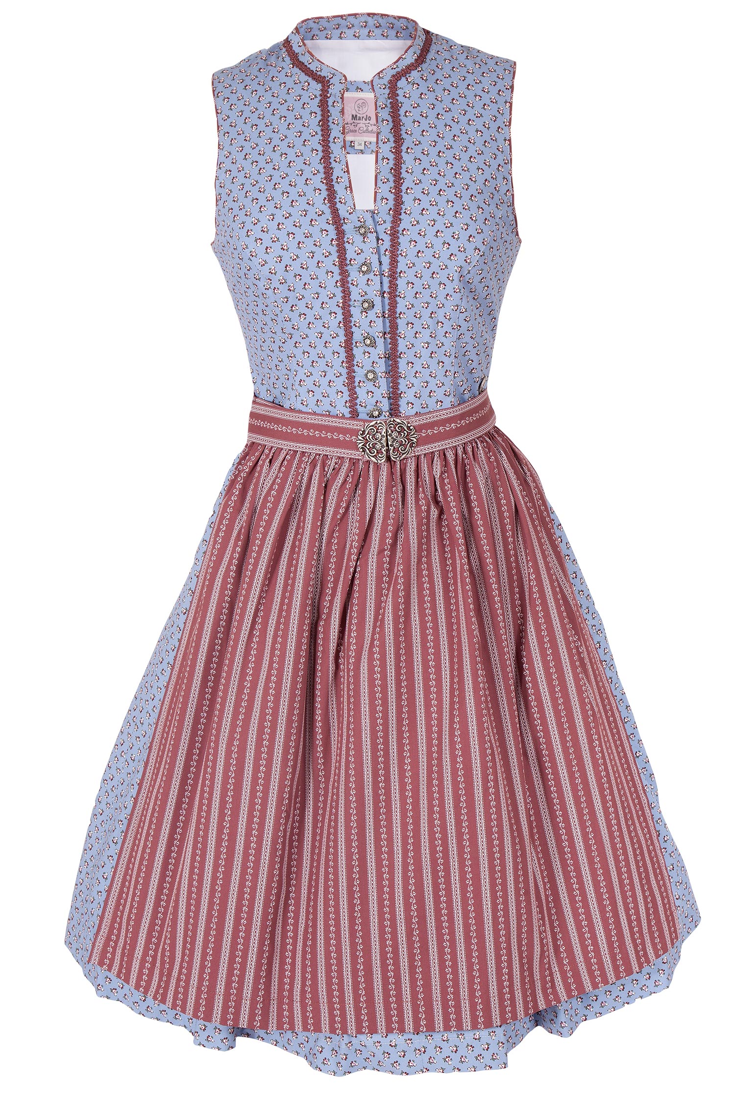 Mini Dirndl Sabella hochgeschlossen in hellblau 