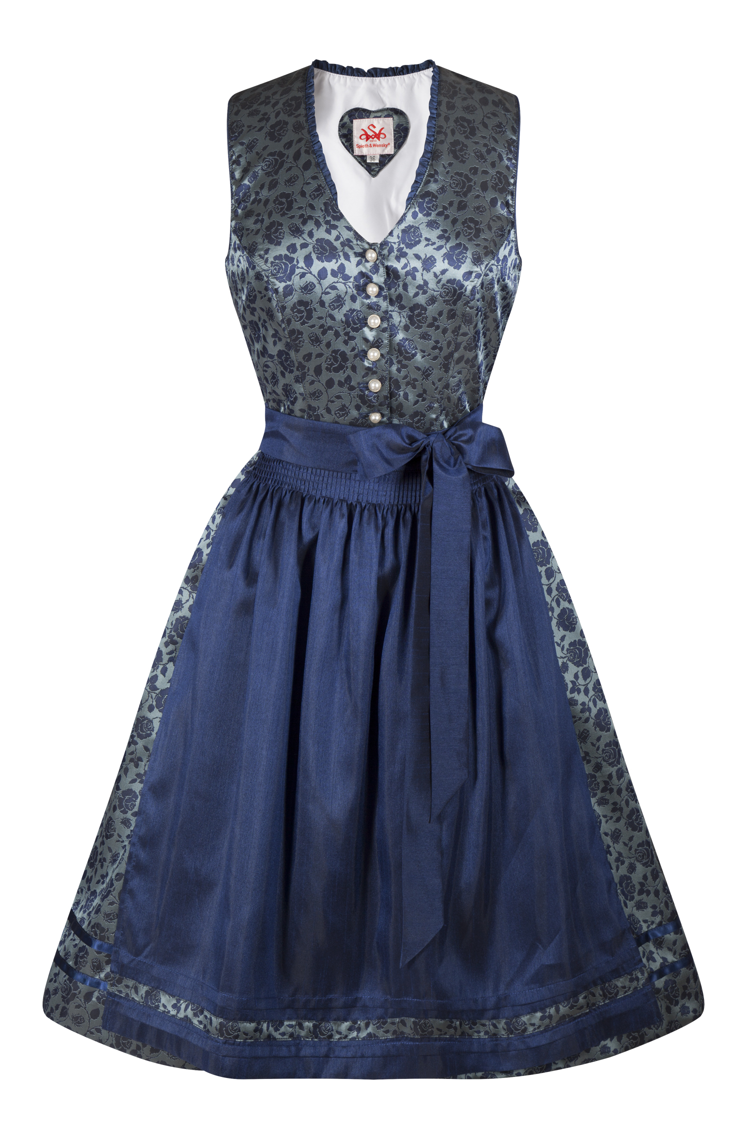 3086-1330-BL8-23-04g6312 Fesches Dirndl Adenau in dunkelblau/grau