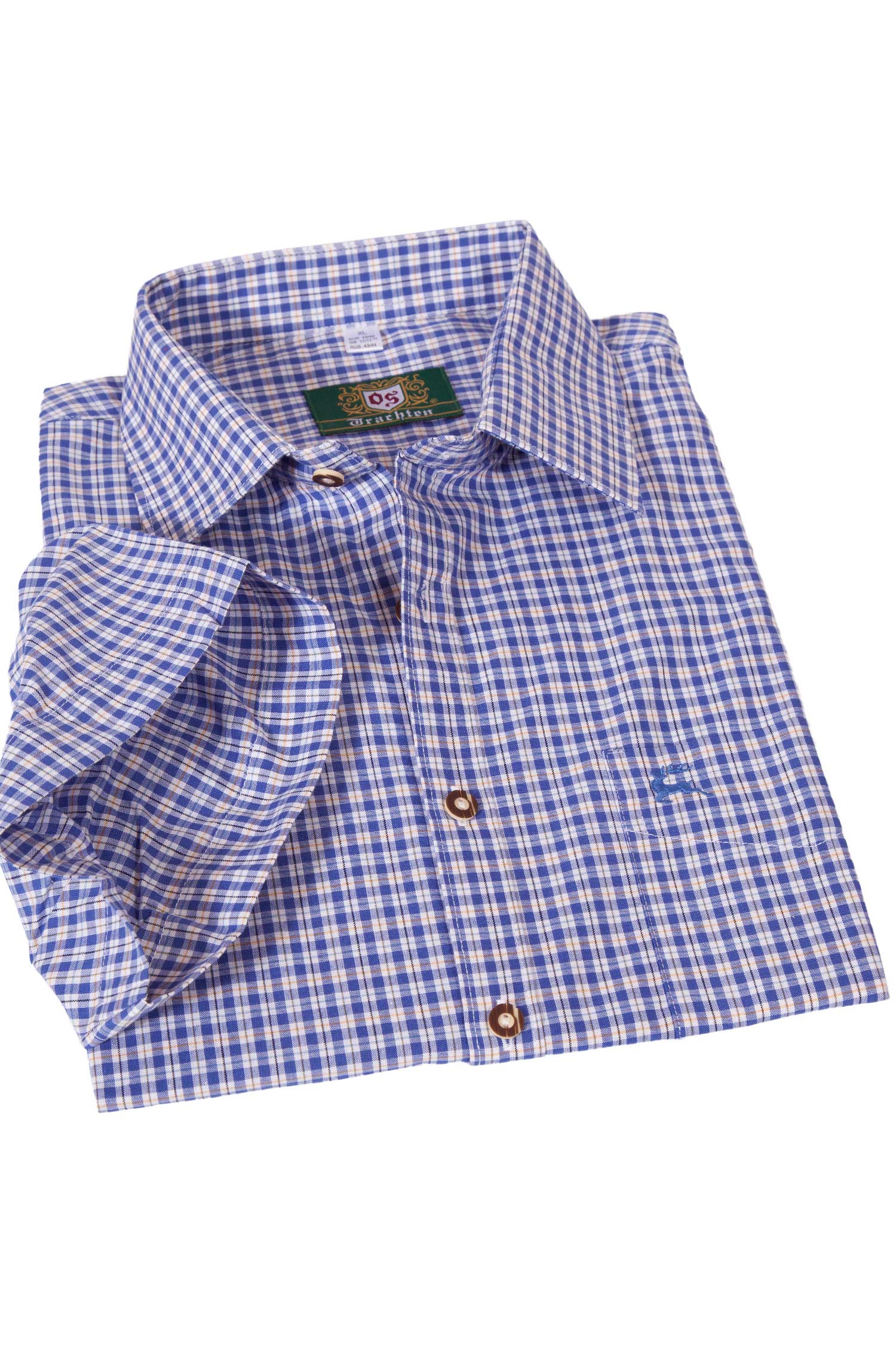 trachtenhemd-kurzarm-karo-blau-1555-1064-bl5-19-04d-8586-a Trachtenhemd blau weiß kariert kurzärmelig