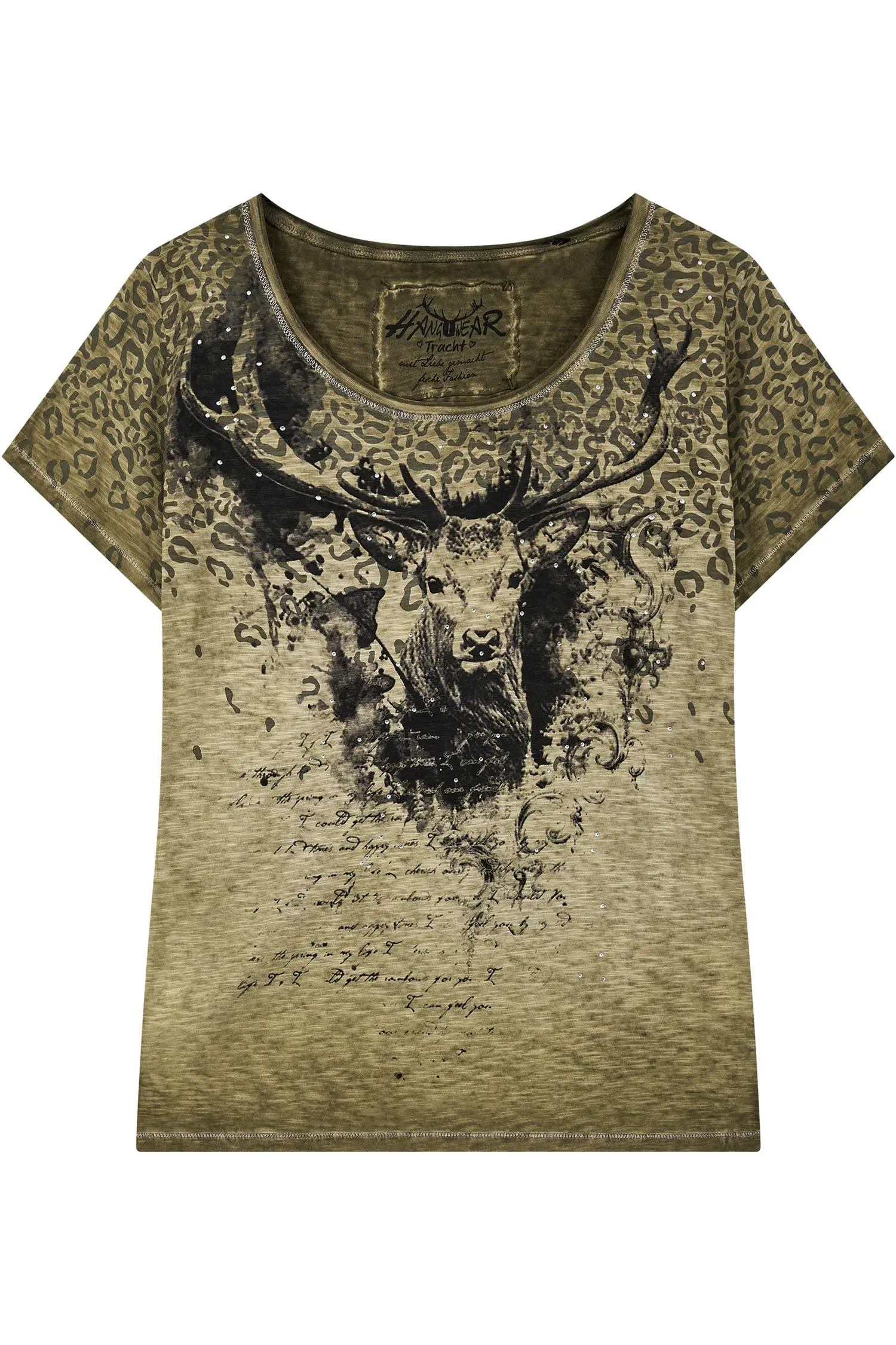 Damen T-Shirt Gismara von hangOwear in Dunkelgrün Hangowear Tshirt Gismara