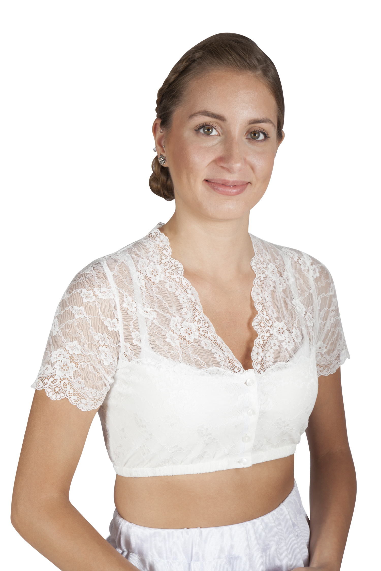 2574-0059-be2-23-05-r9694 Feine Spitzenbluse in off white mit V-Ausschnitt