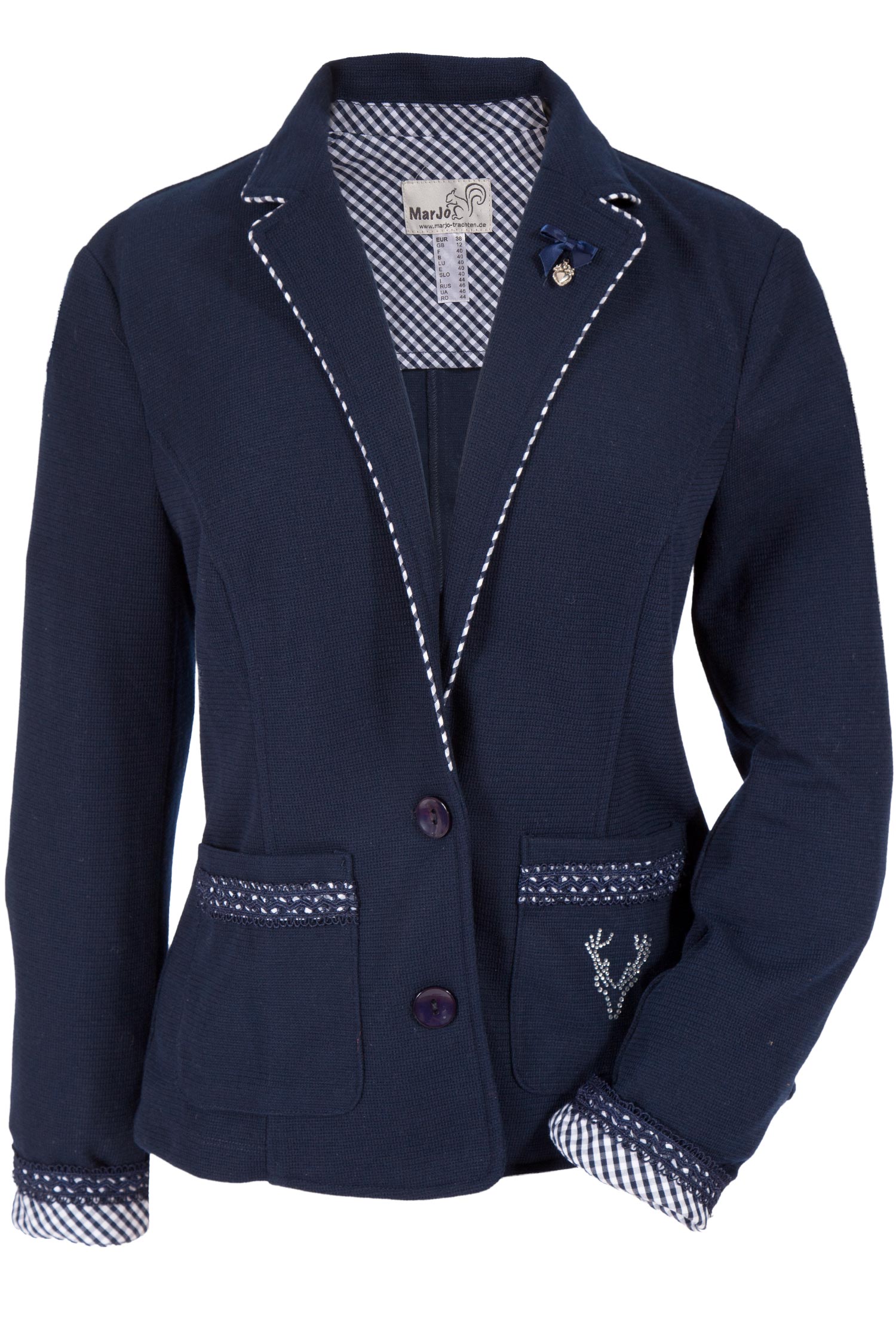 Blazer Dirndljacke Dunkelblau Damen Trachten Lodenblazer Mit