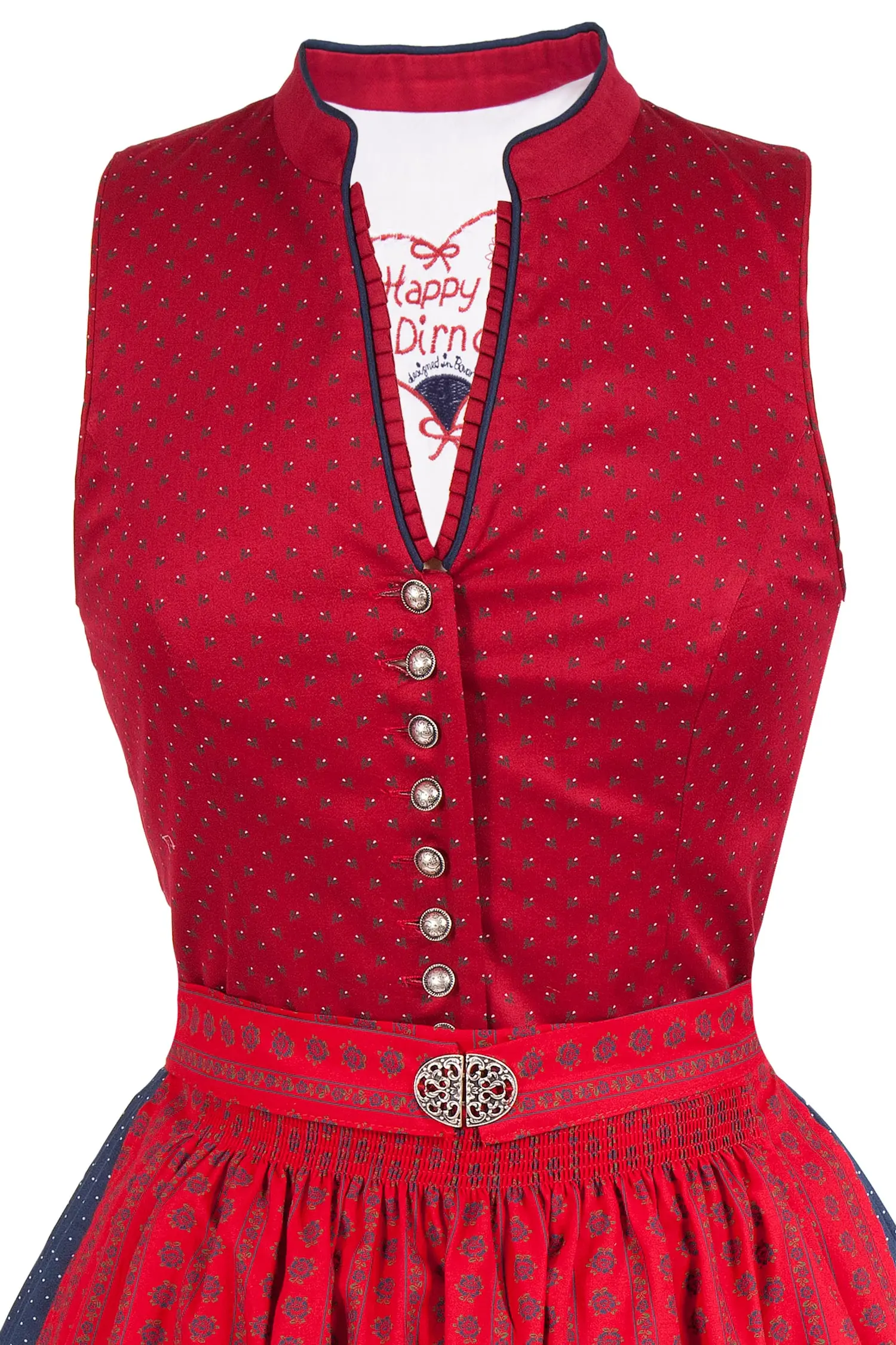mini-dirndl-veronika-rot-hochgeschlossen-3081-0056-rt5-18-08b-9256-b Mini Dirndl Veronika leuchtrot hochgeschlossen Mieder