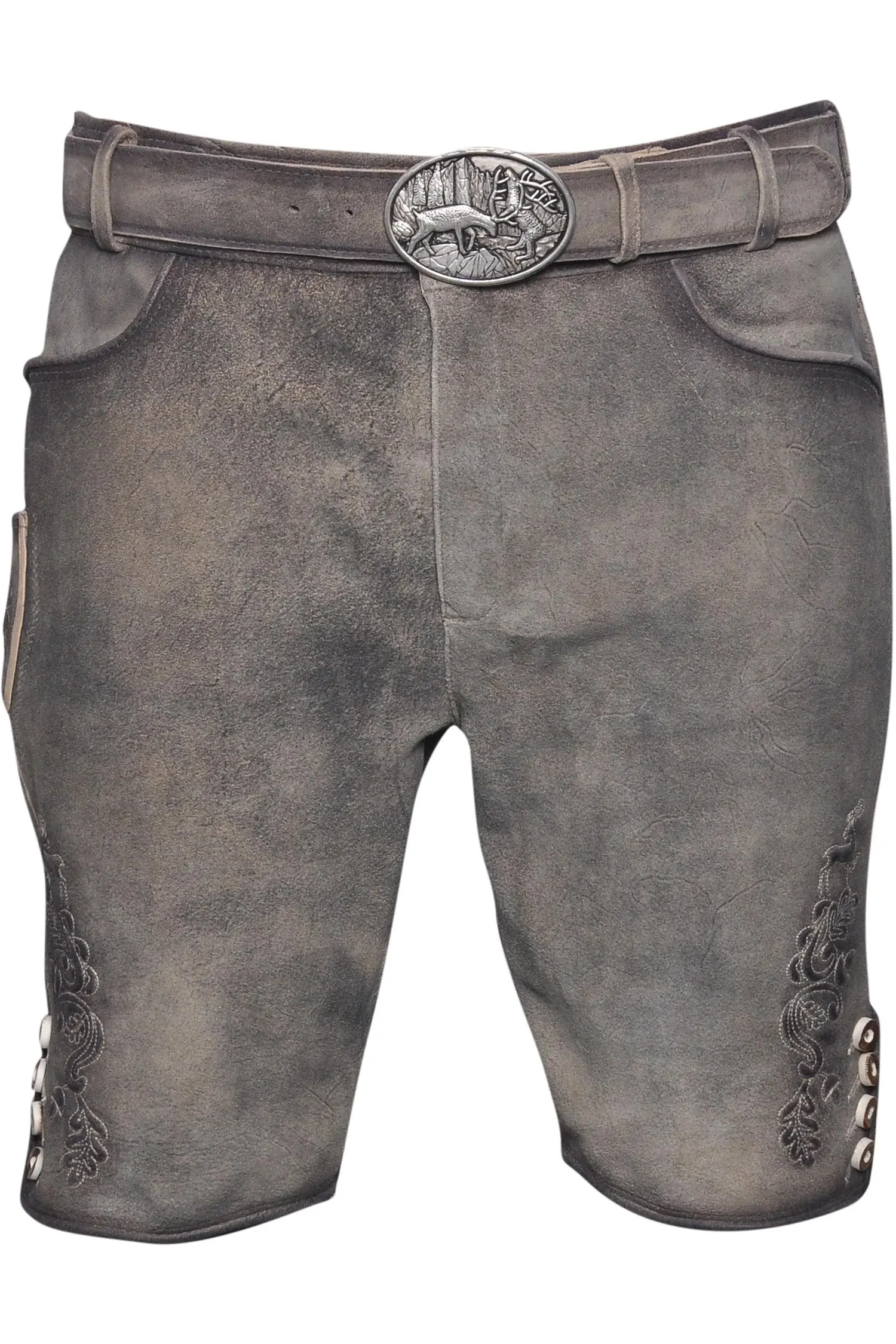 Lederhose Kiefer von Gamsbock in Grau Lederhose Kiefer von Gamsbock in Grau