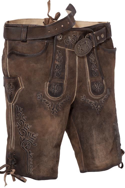 herren-lederhose-gerhard-braun-1611-1231-ba6-17-12c-8510-a Lederhose kurz Herbert in mittelbraun mit Gürtel