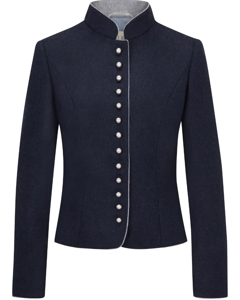 Damenlodenjanker Leonie/Lara von Kaiseralm in Marine geknöpfte Strickjacke in Marineblau