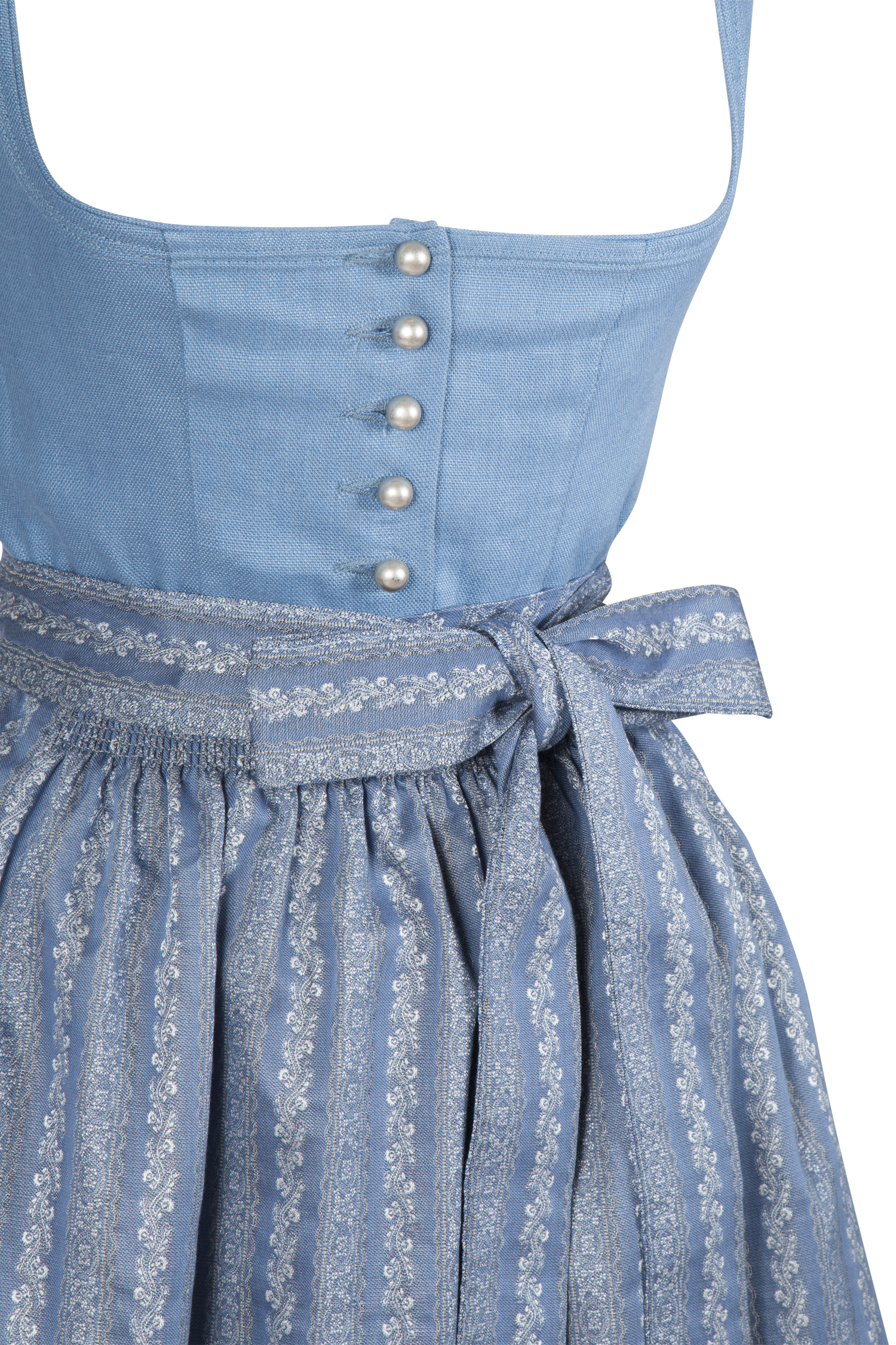 3094-1276-bl3-23-05-q9618 Dirndl Berta in blau und Leinen-Mieder - Detail Mieder