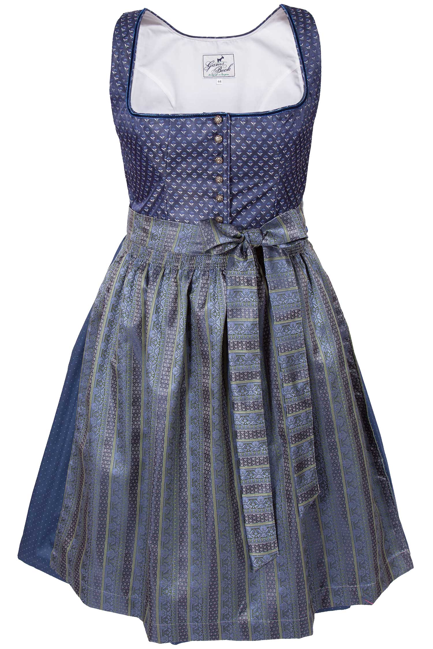 Midi Dirndl Karin in dunkelblau edel schimmernd xxl