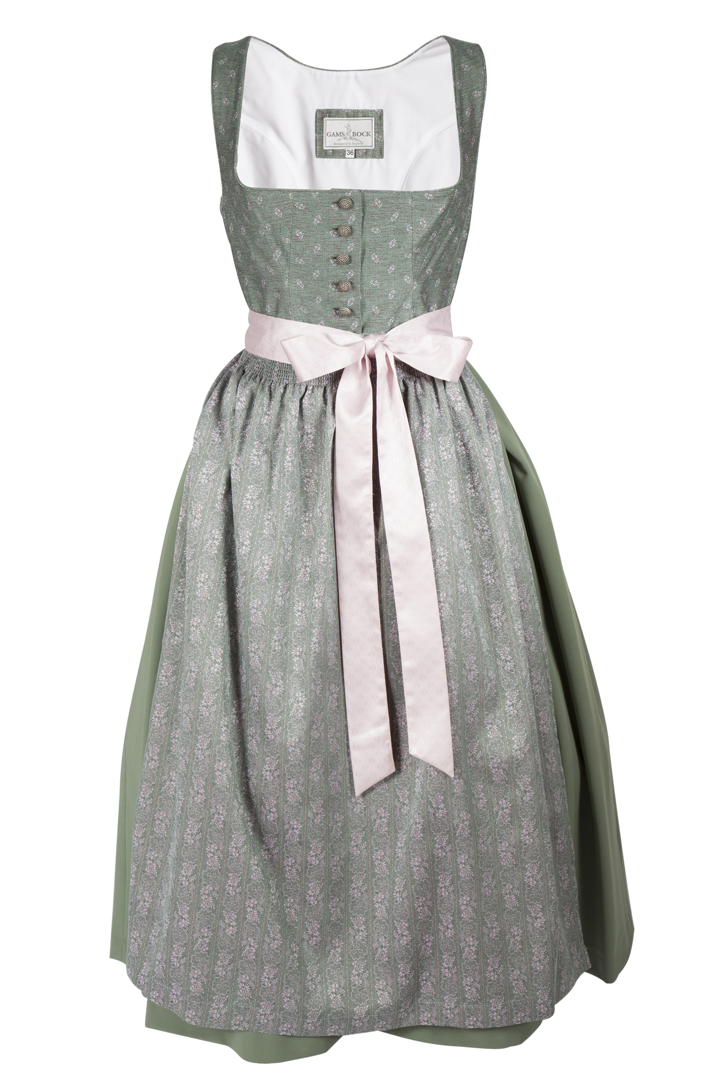 3043-0146-gn4-8523-05-b6720 Dirndl Kamilla in lindgrün/rosa