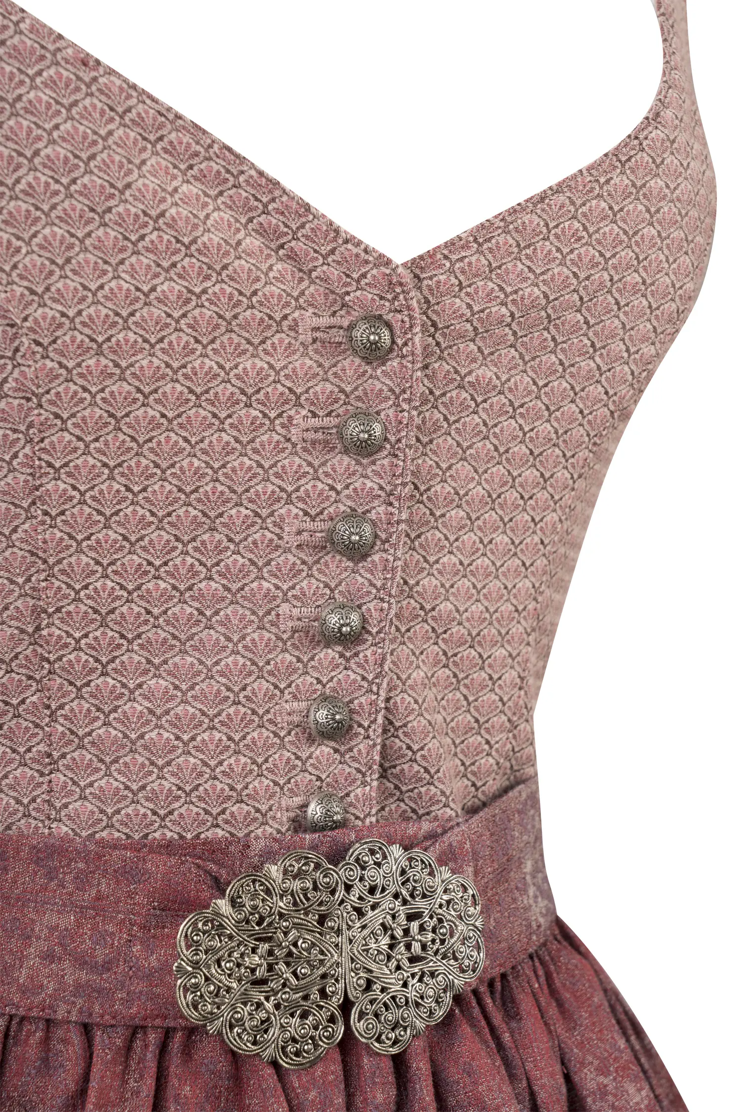 3097-1751-ro5-23-08-1701887 Dirndl Sophie in berry mit V-Ausschnitt - Detail Mieder