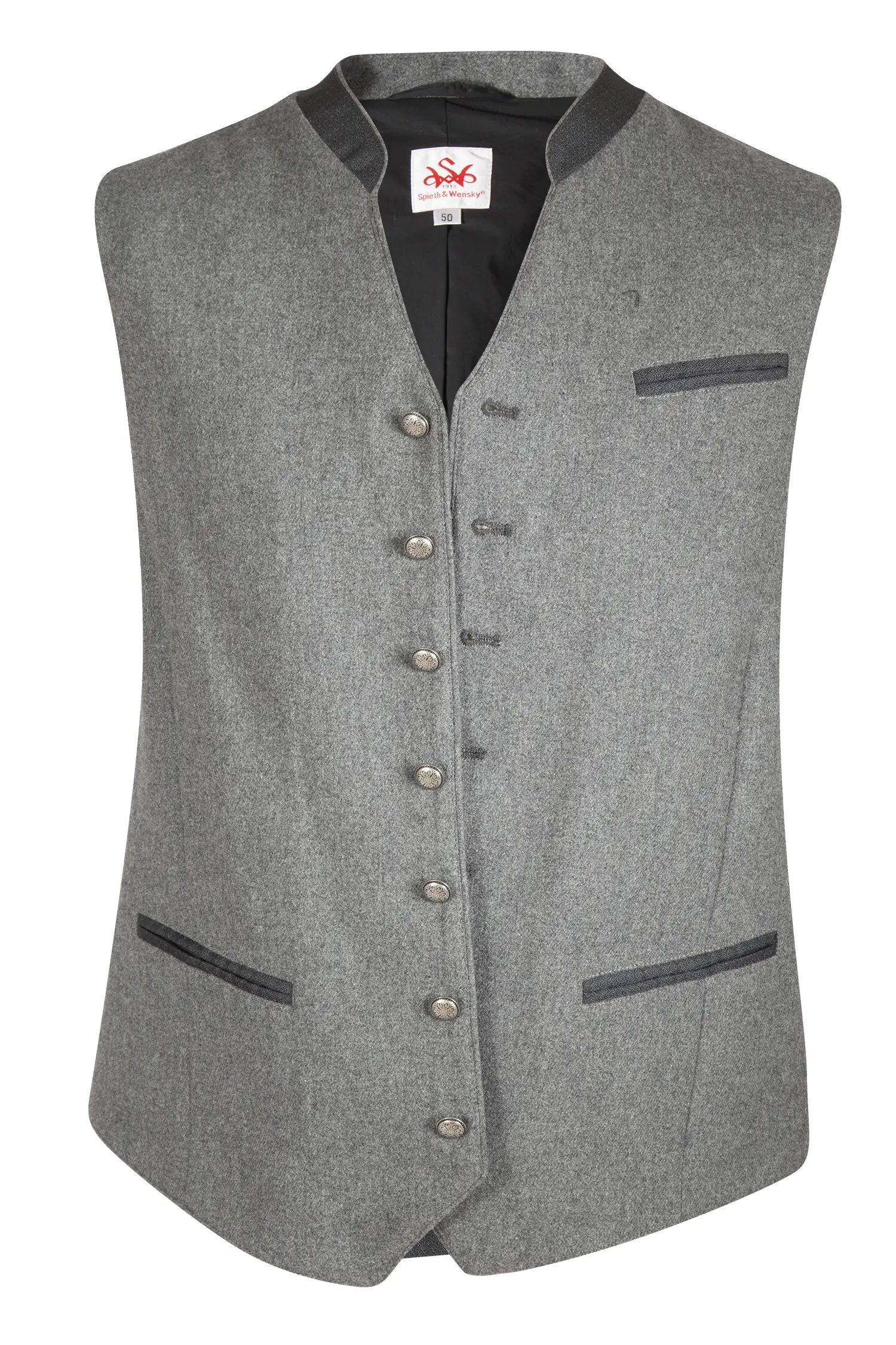 1343-1062-GR6-23-05-e7151 Trachtenweste Aris in grau/dunkelgrau