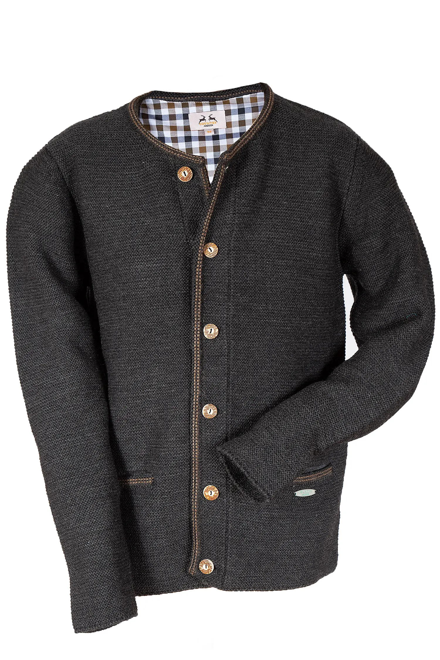 Trachten Strickjacke Hausstein in schwarz