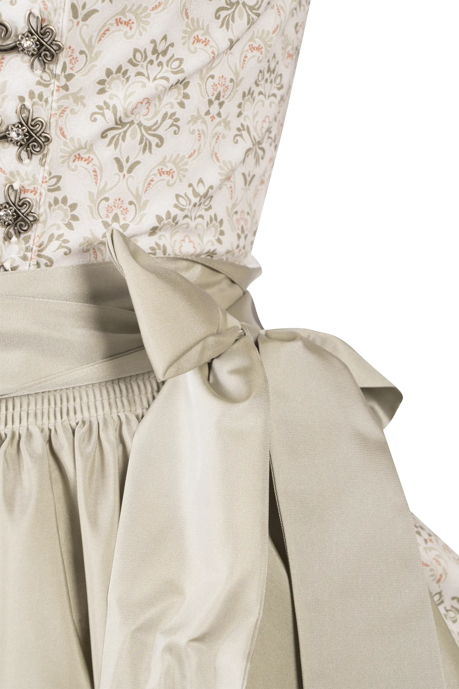 Bergweiss Dirndl in Hellgrün Detail Mieder