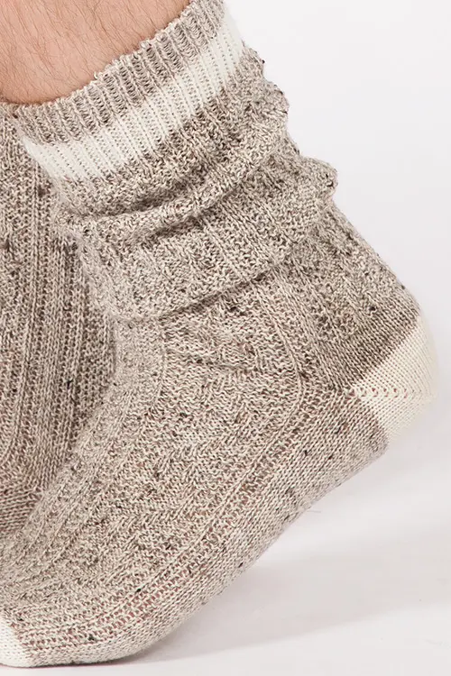 Herren Trachtensocken in beige natur melange Detail 