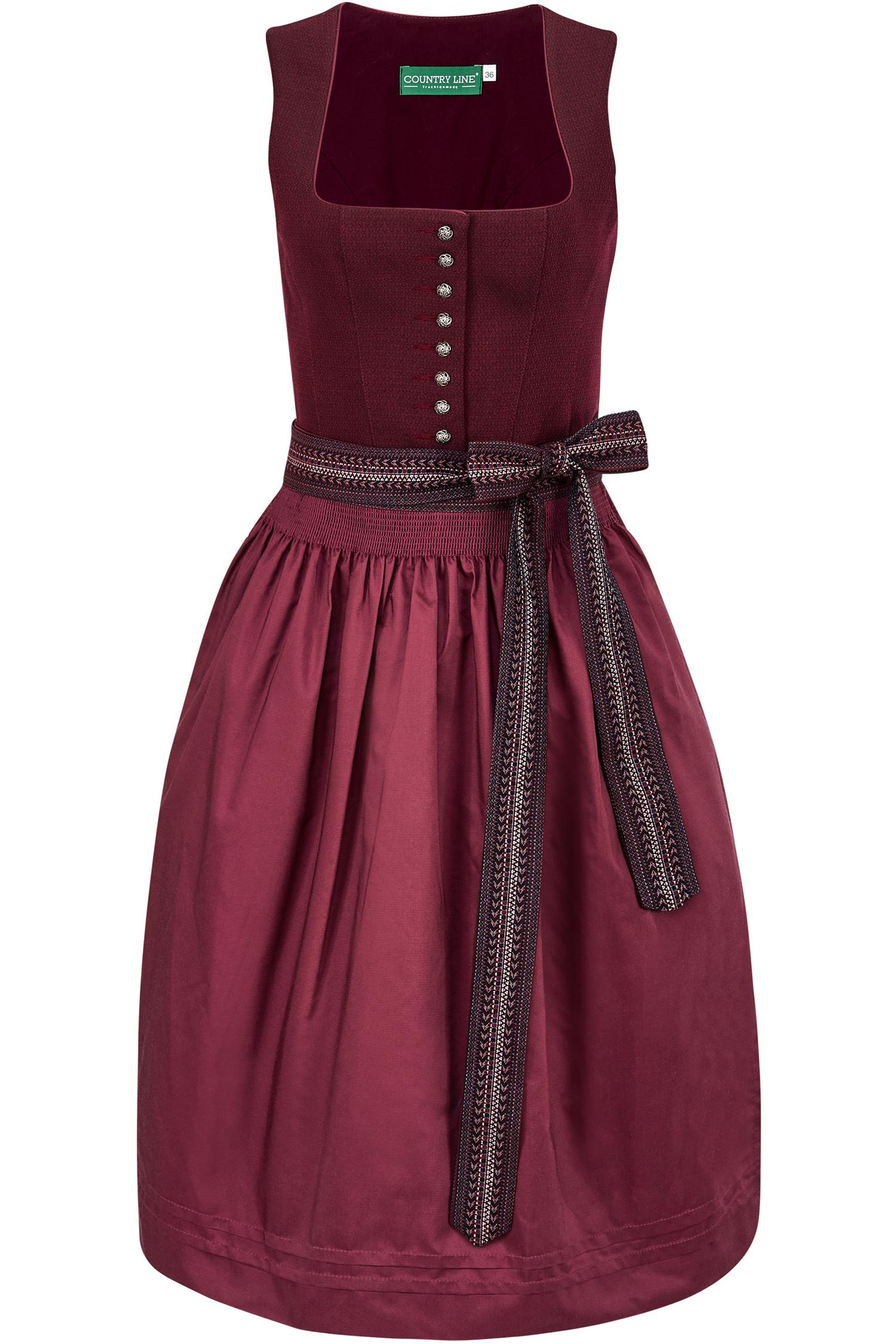 Dirndl von Country Line in Dunkelrot Countryline Dirndl in Bordeaux