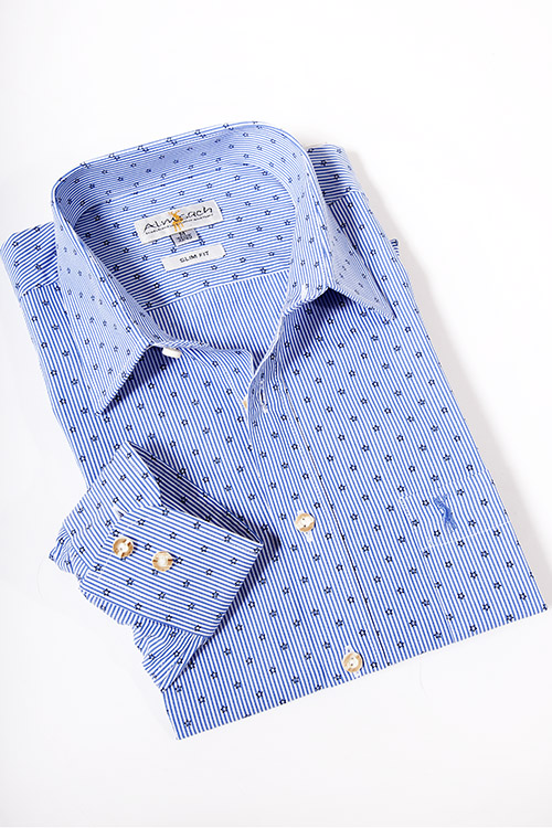 Trachtenhemd von Almsach mit Streifen und kleinen Sternen 