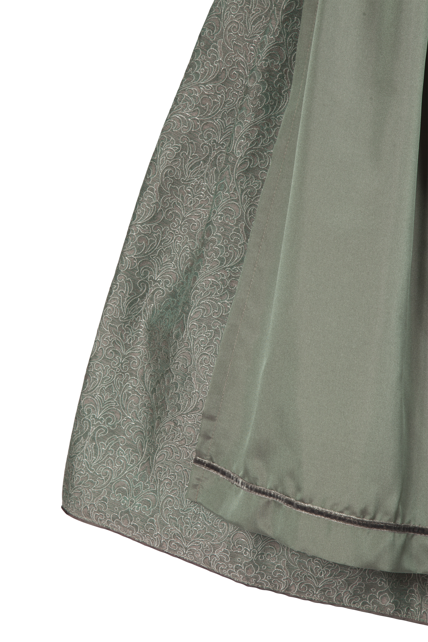 3098-0378-GN4-23-06-a0282 Extravagantes Schimmer-Dirndl in oliv - Detail Rock