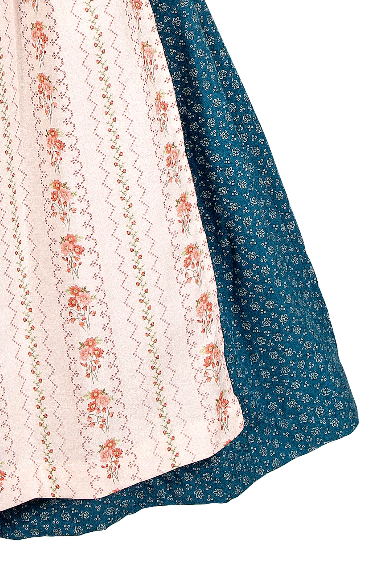 retro-dirndl-blau-creme-3091-1405-bl4-18-06h-6501-d Midi Dirndl Dalena in Vintage blau hochgeschlossen Schürze