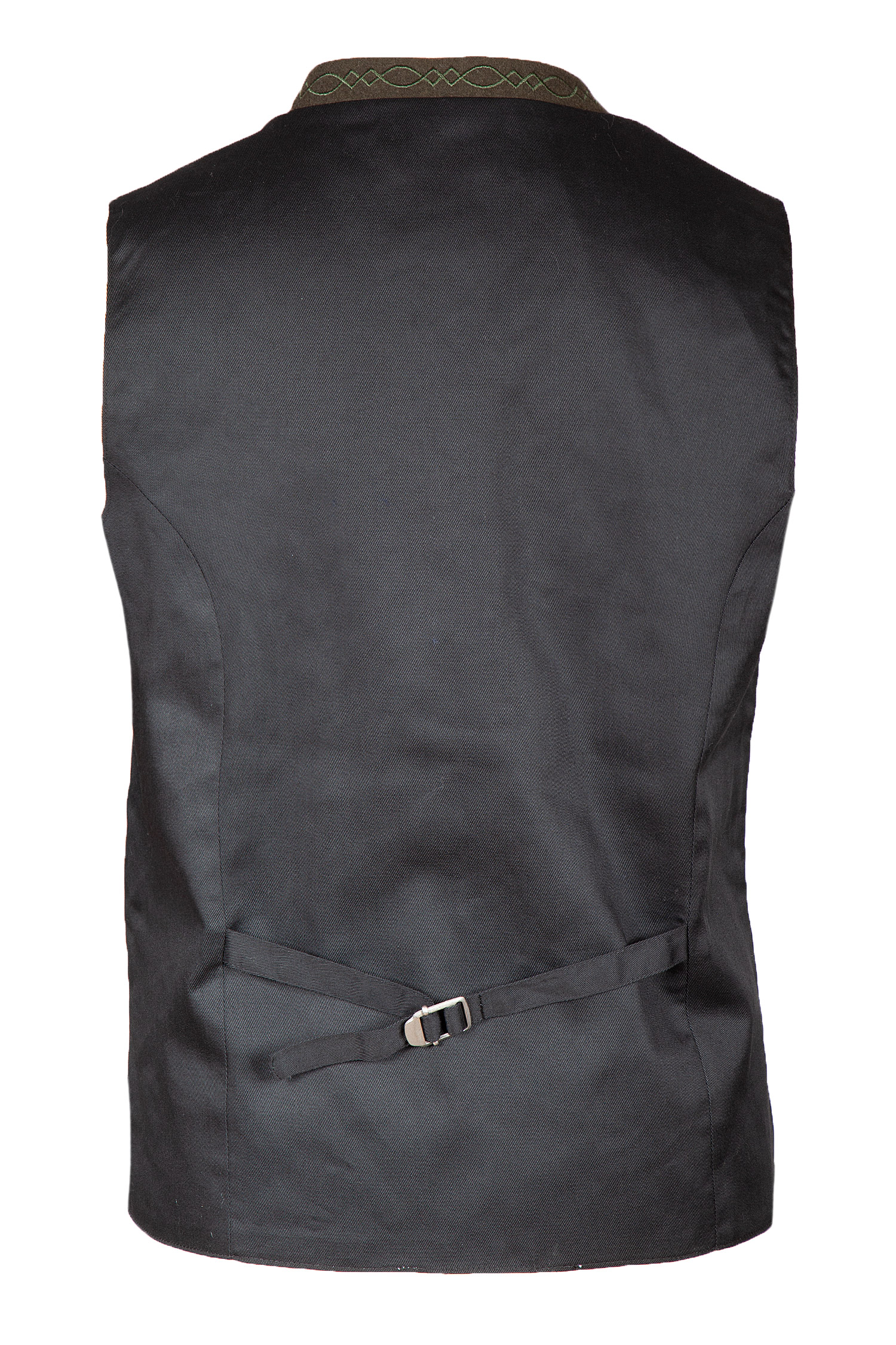Trachtenweste Devito aus Loden in dunkelgrün Rückenansicht