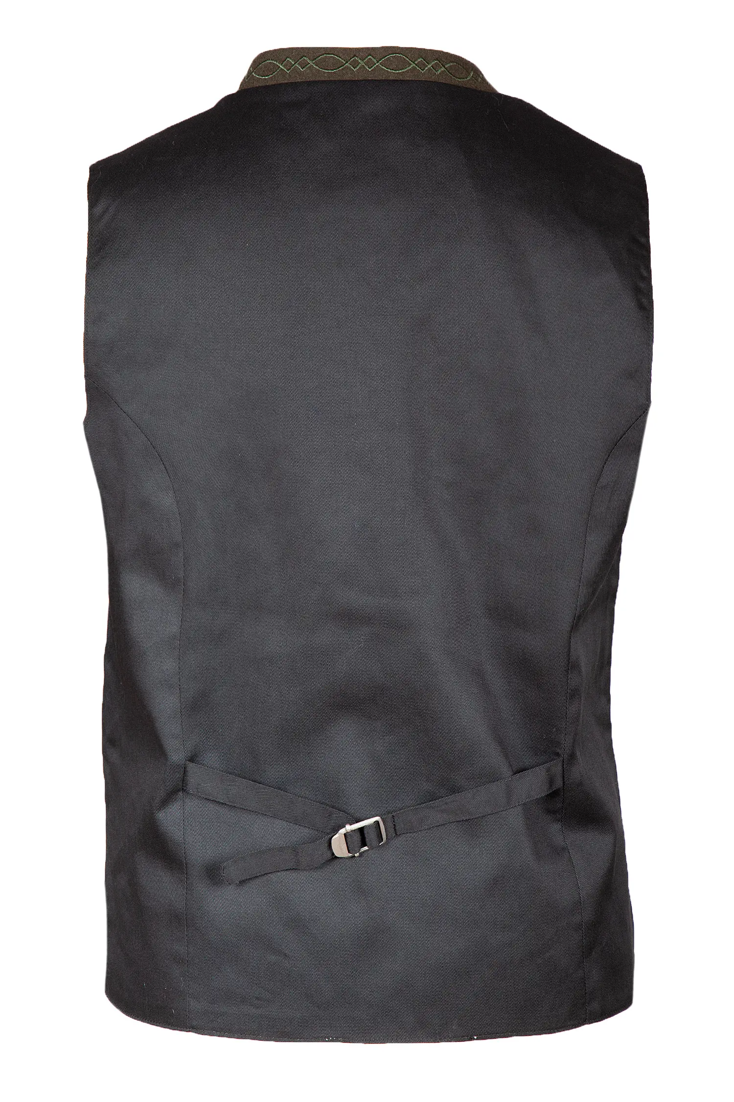 Trachtenweste Devito aus Loden in dunkelgrün Rückenansicht