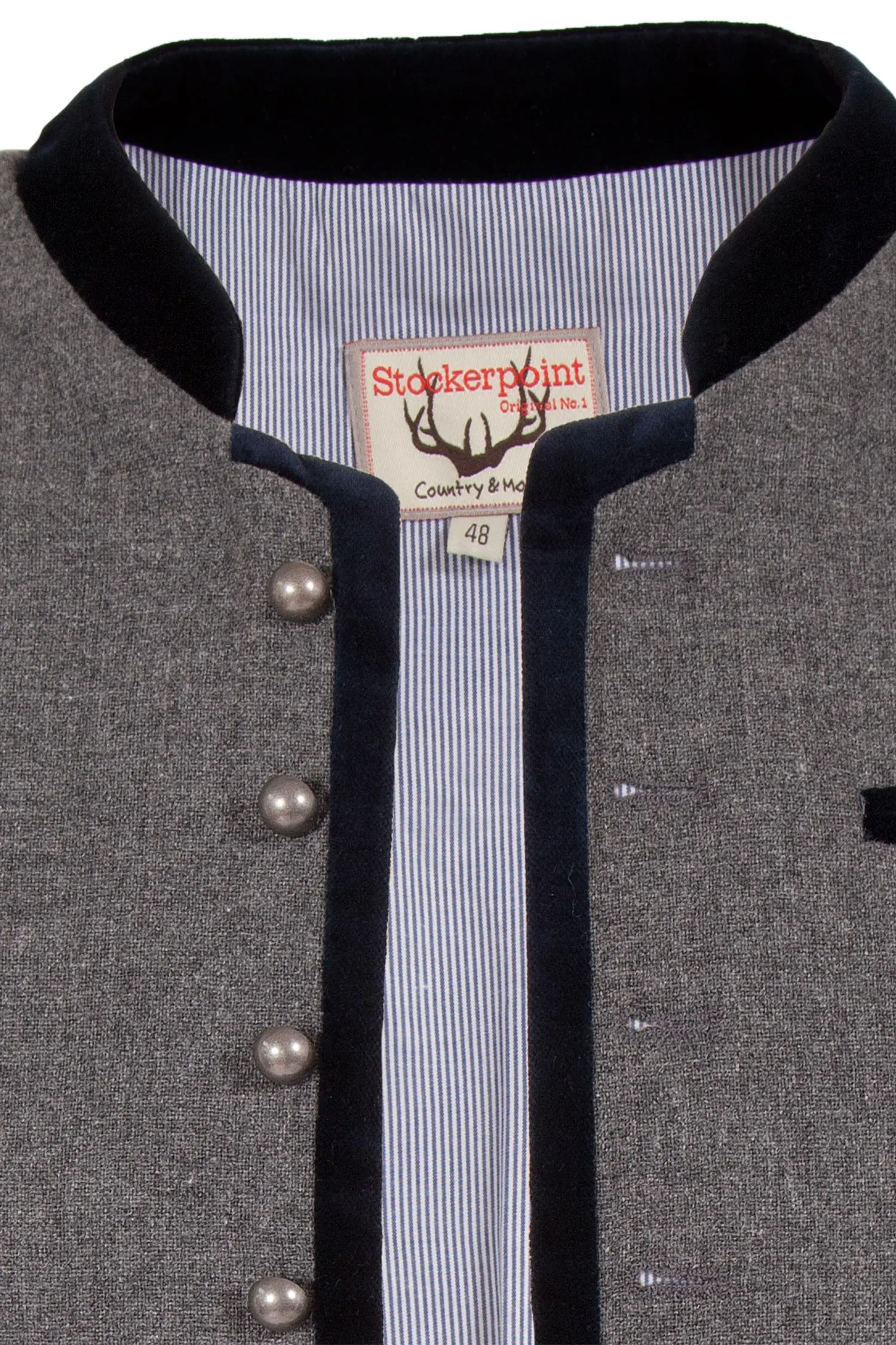 lodenweste-grau-blau-1343-0015-gr7-18-05d-4765-b Trachtenweste aus Loden in hellgrau und dunkelblau Detail