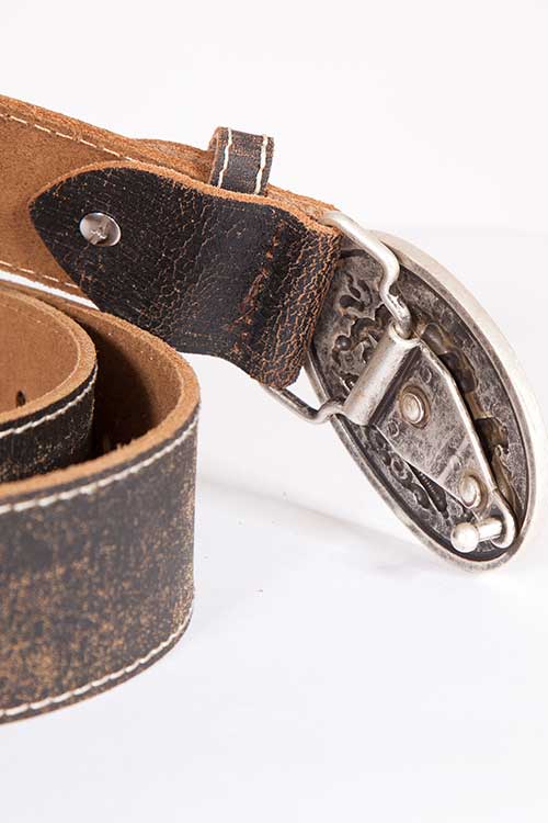 4021-1119-br8-17-11a-7810-b5a2508ce07d04 Damen Trachten Gürtel in braun mit silberner Schließe hinten