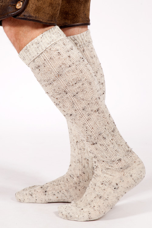 Trachten Bundhosenstrümpfe in natur hell Trachten Kniestrümpfe aus Wolle in natur hell