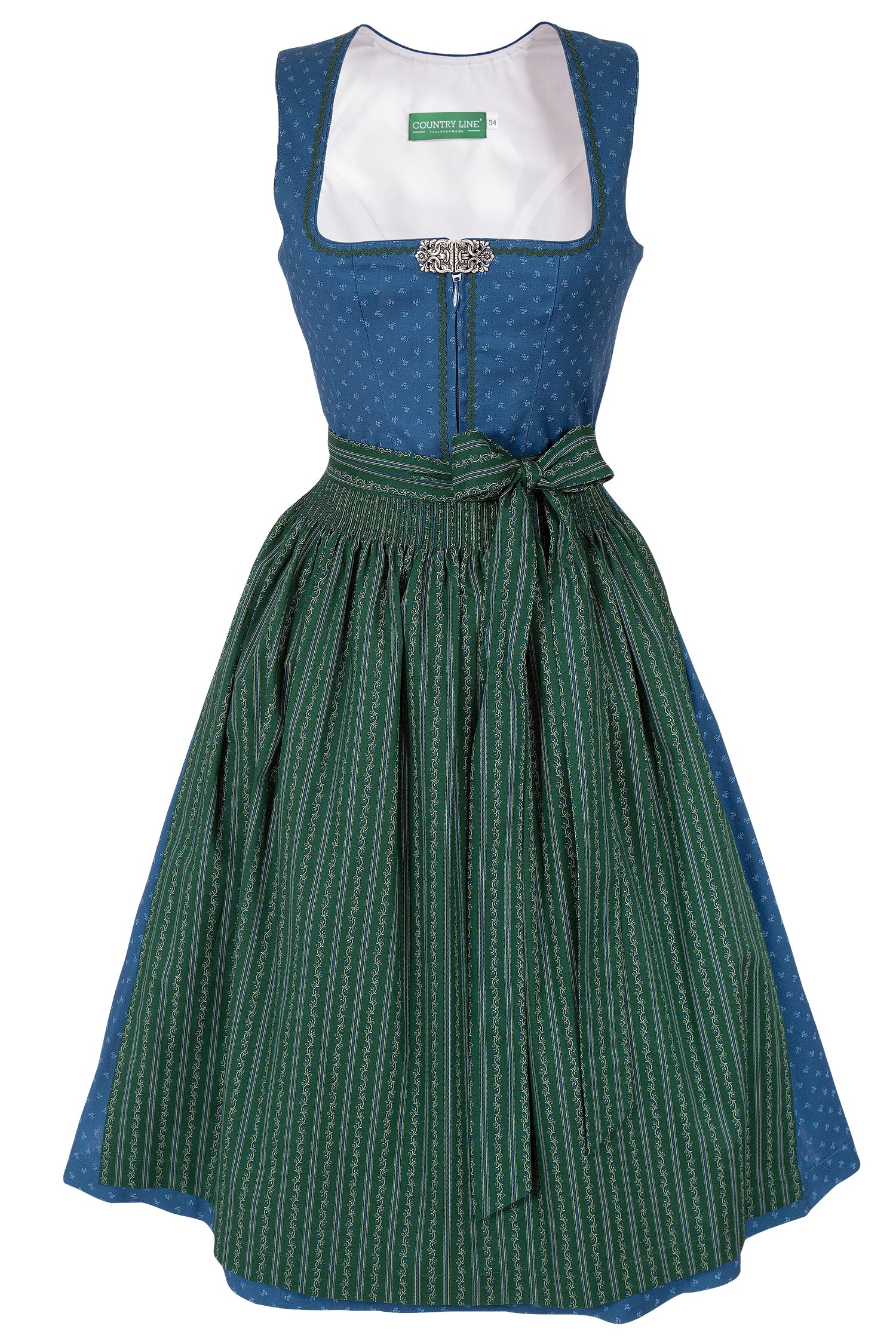 midi-dirndl-blau-dunkelgruen-3091-1430-bl9-19-07c-2591-a Midi Dirndl aus Baumwolle in blau und dunkelgrün