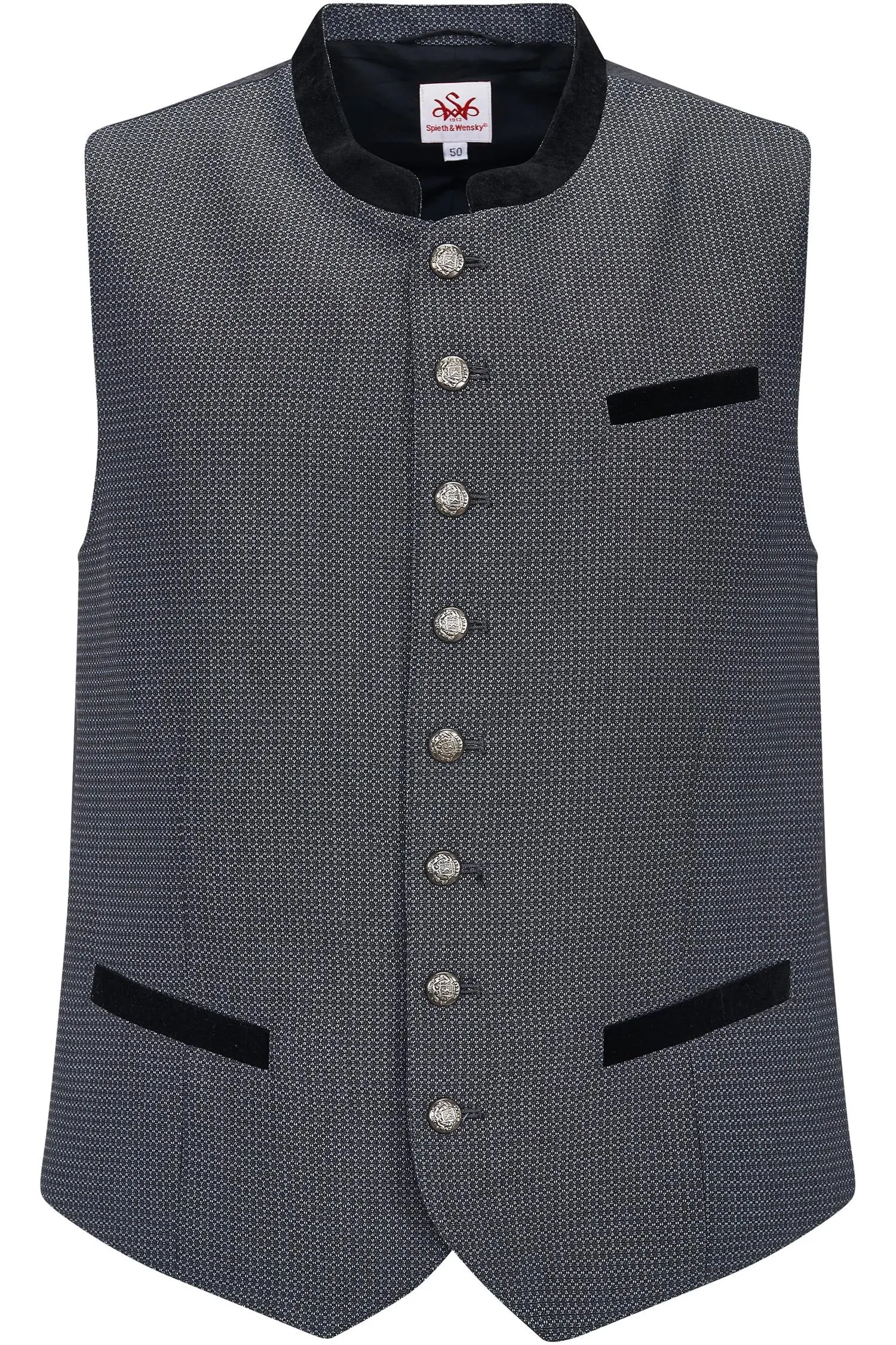 Trachtenweste Francesco in grau von Spieth&Wensky Herrenweste Francesco in Grau von Spieth & Wensky