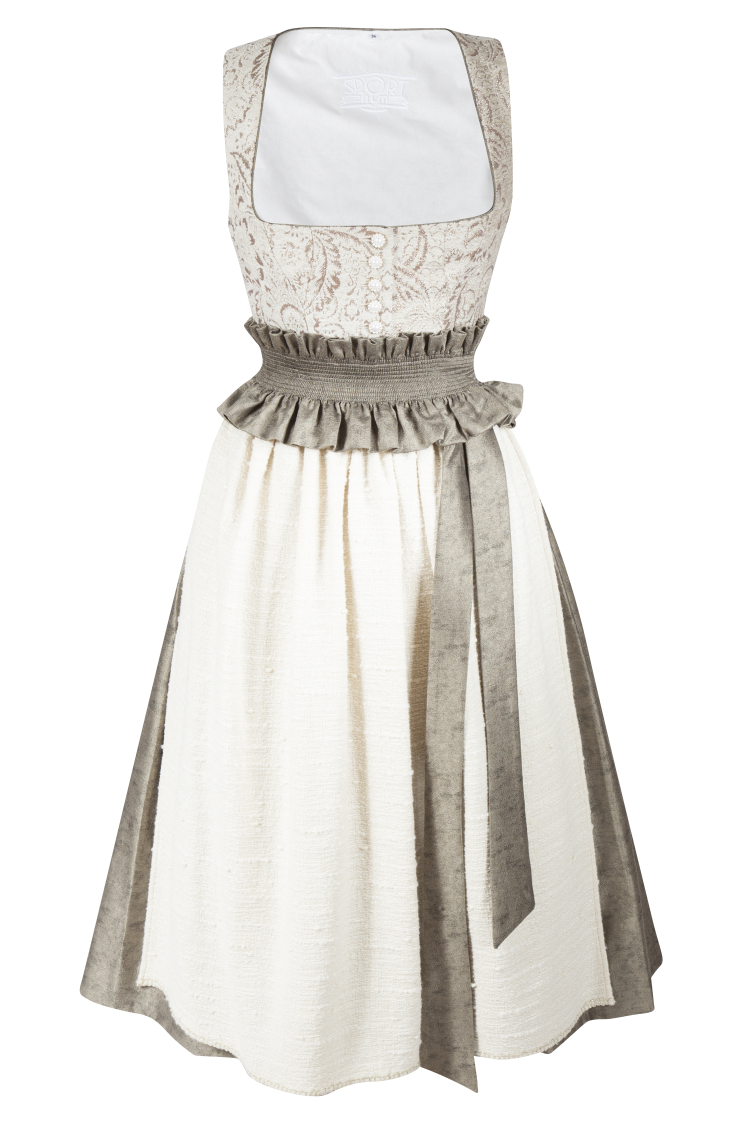 3099-0316-be5-23-07d-1782 Sportalm Dirndl in creme mit extra Taillengürtel
