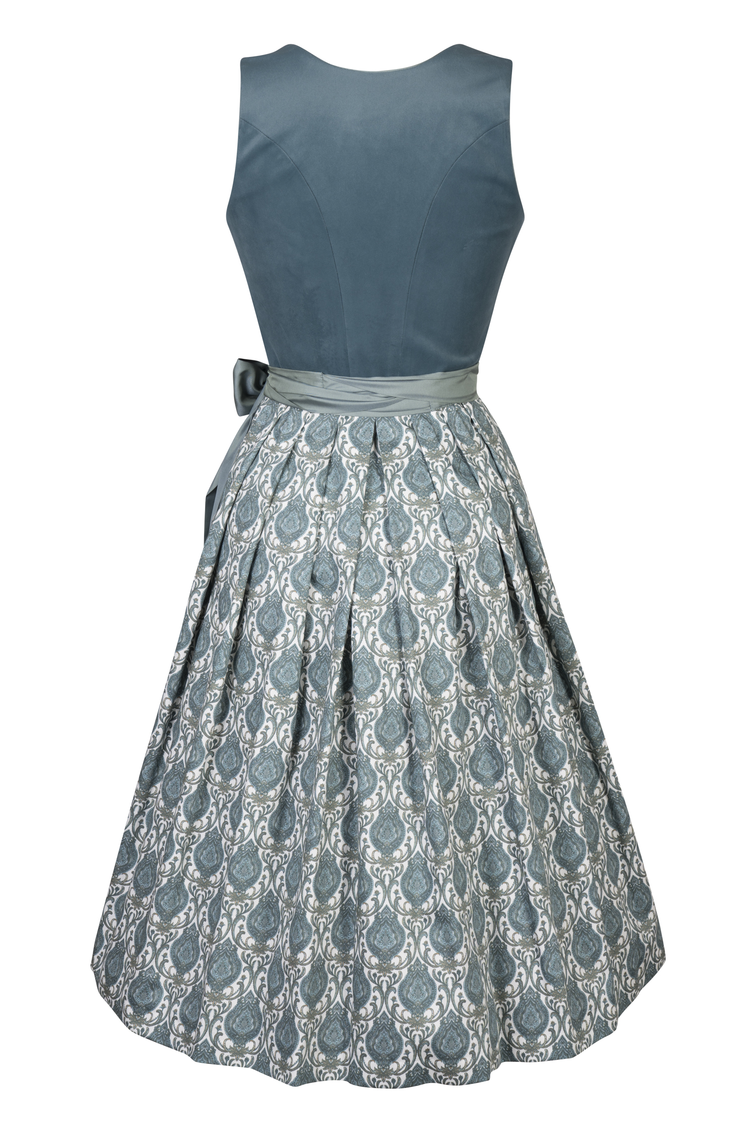 3093-0017-tk6-24-01-3004081 Samtdirndl Lauri in petrol - Rückansicht