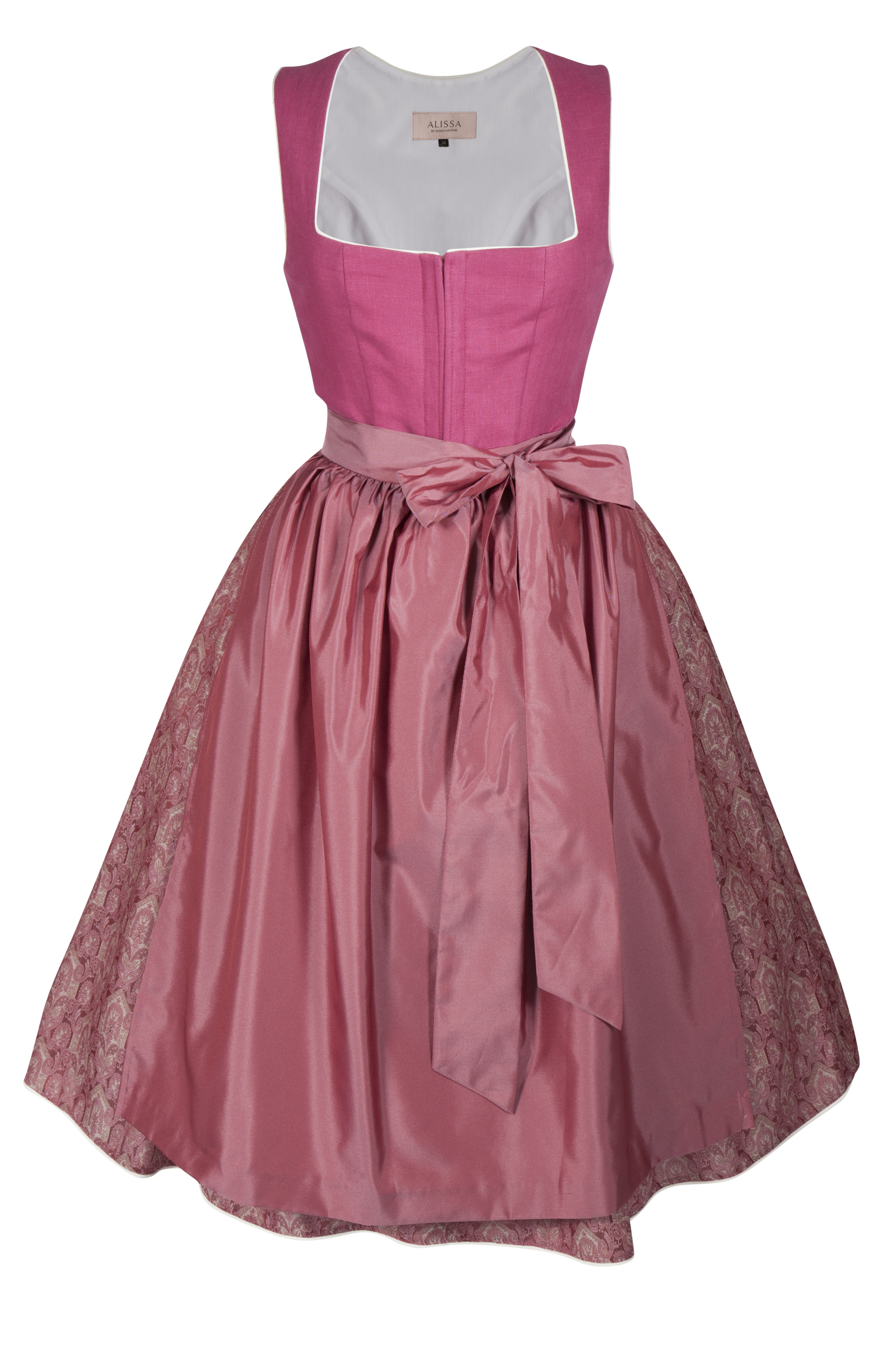 3098-0347-RO8-23-06-a0310 Wiesn Dirndl in pink mit schimmernder Schürze