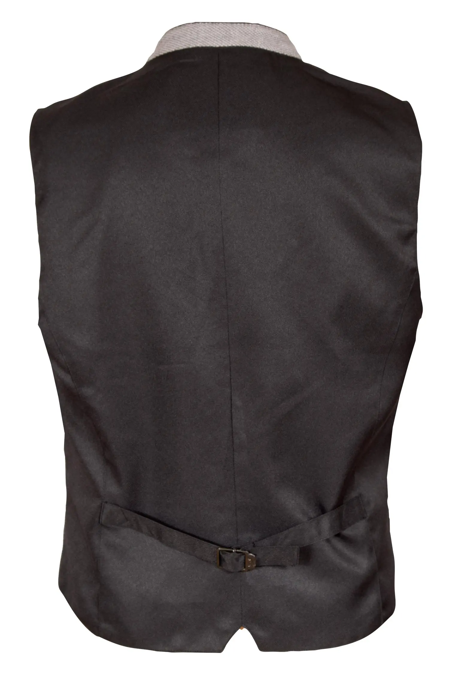 Trachtenweste Agan in grau aus Leinen hinten