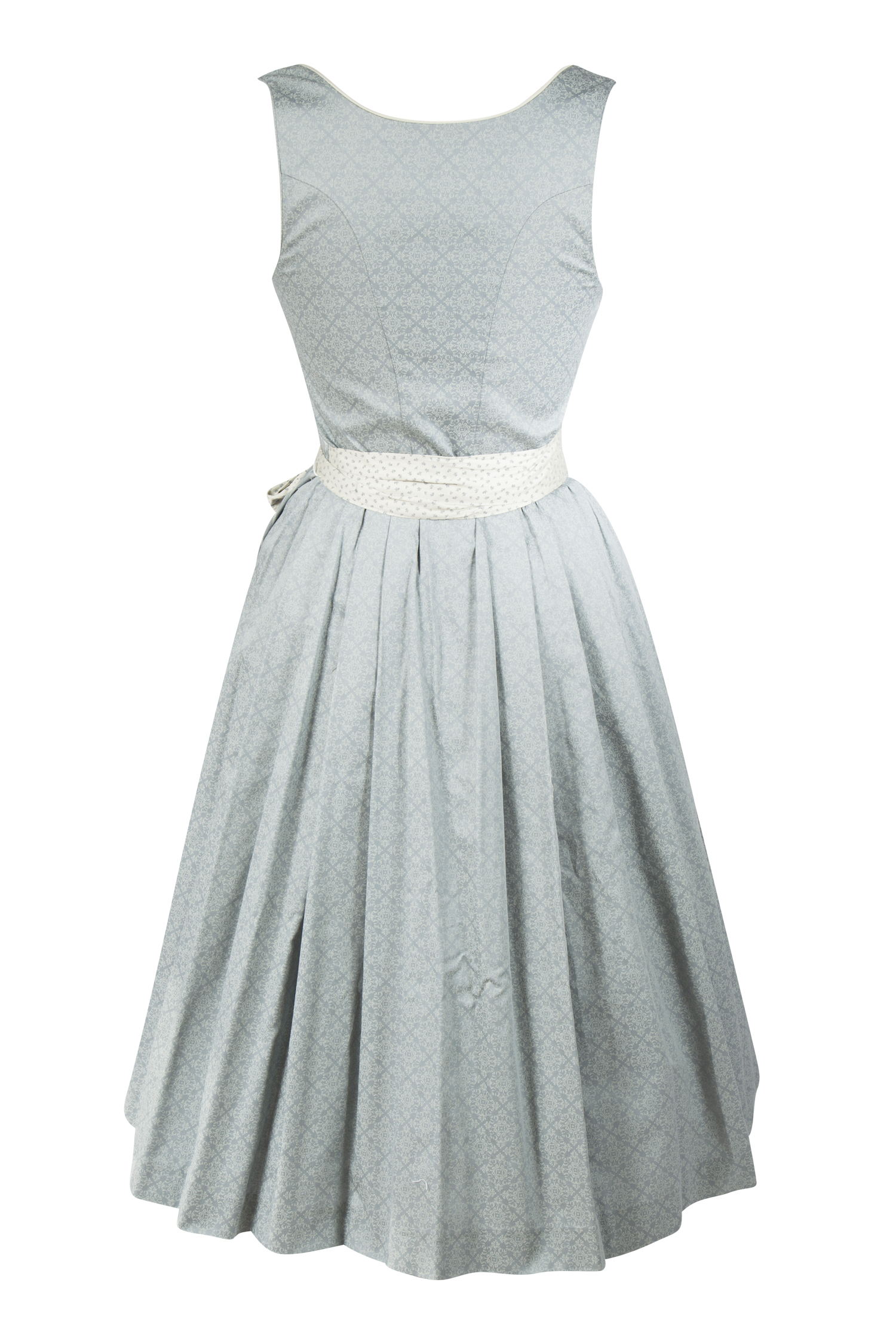 3091-1535-bl4-23-07b-1294 Dirndl Lissy in schilfgrau mit toller Schürze - Rückansicht