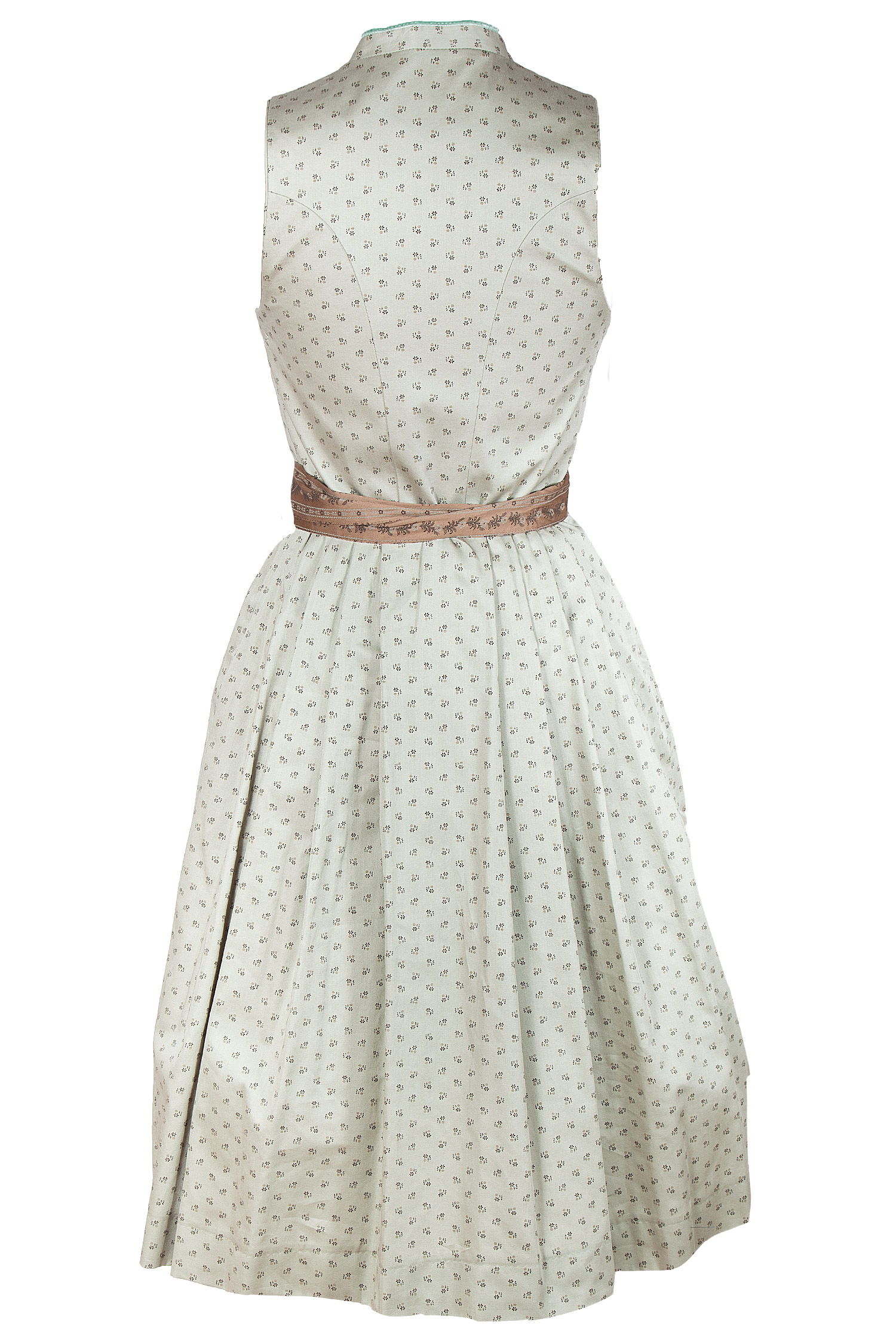 3091-1509-gn4-22-09d-2743 Dirndl hochgeschlossen in zartem hellgrün - Rückseite