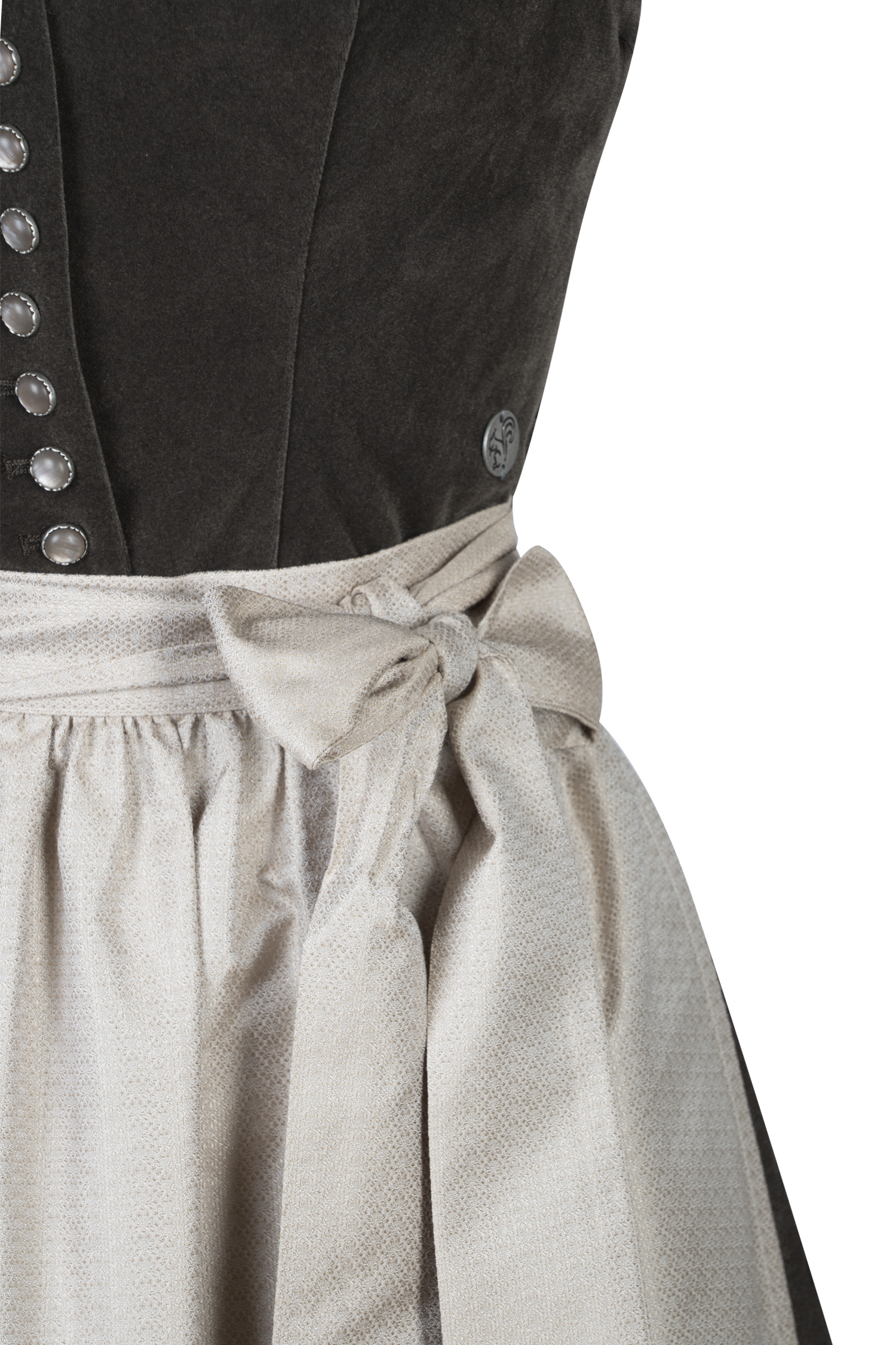 3093-0016-br8-24-01-3004100 Dirndl Marlene in schokobraun - Detail Mieder