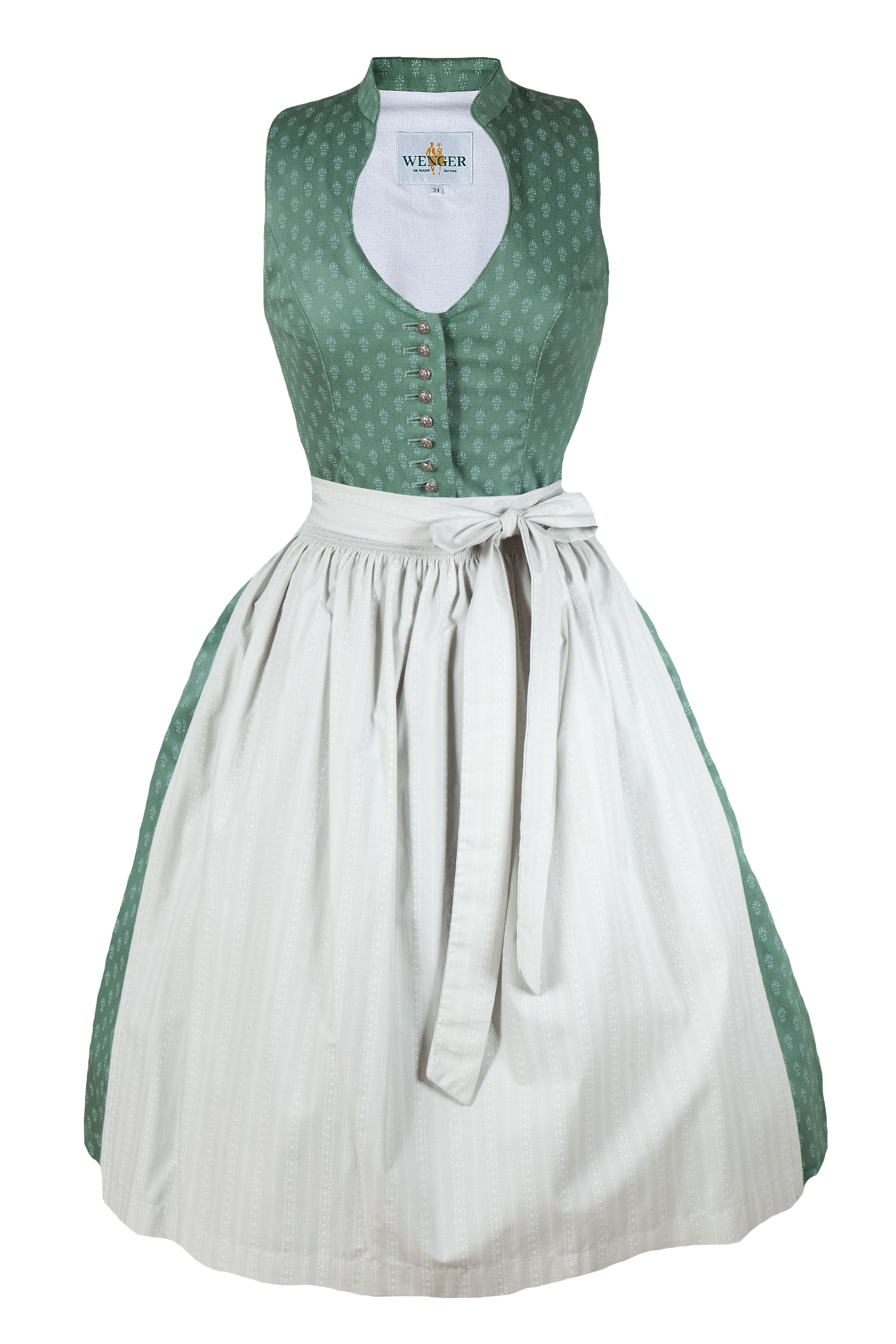 3091-1516-gn5-23-04c-5757a Dirndl Laurita von Wenger in salbei / mint