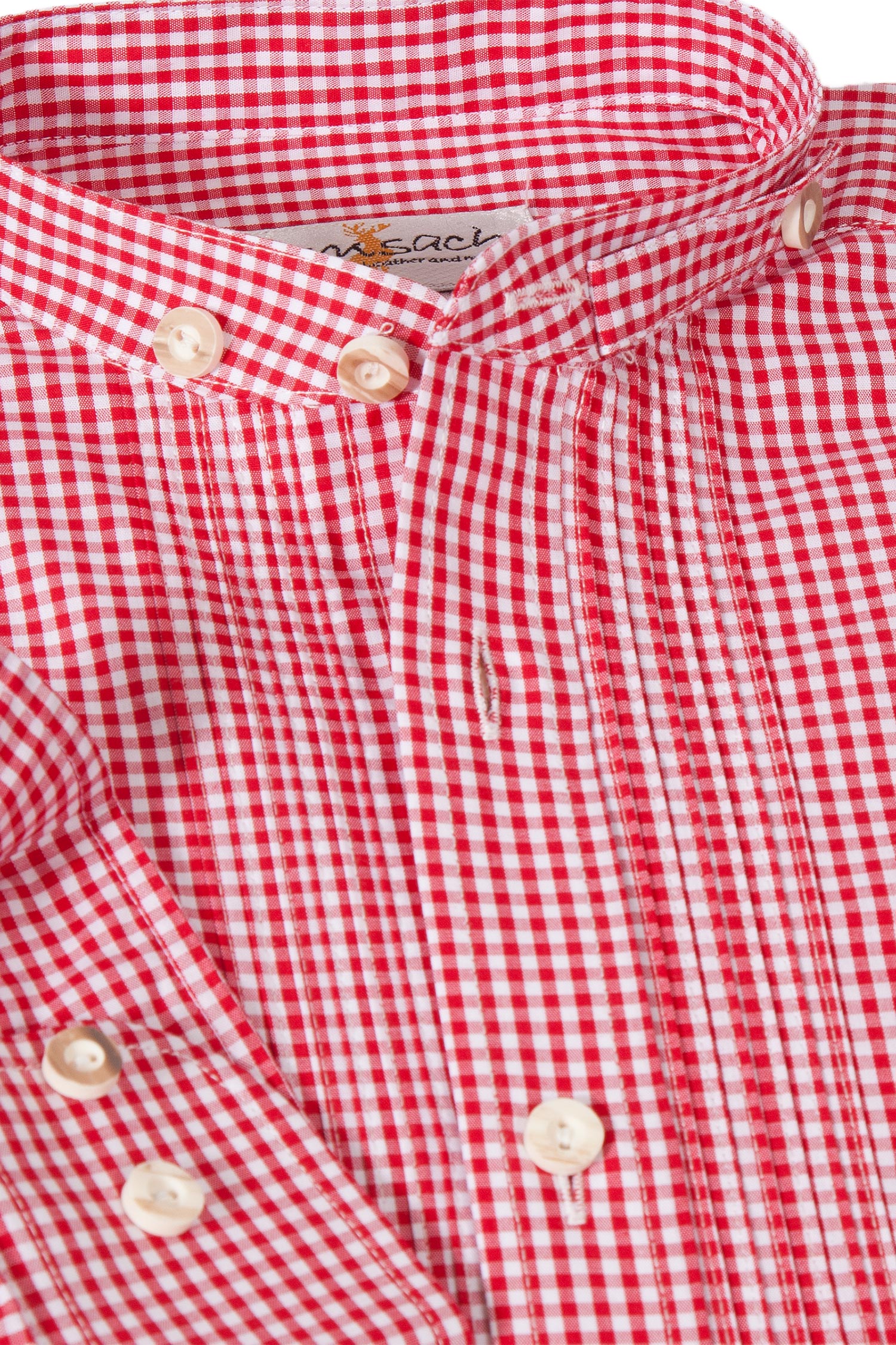kinder-trachtenhemd-rot-kariert-4723-1083-rt5-19-04d-8561-b Kinder Trachtenhemd in rot kariert mit Stehkragen Detail