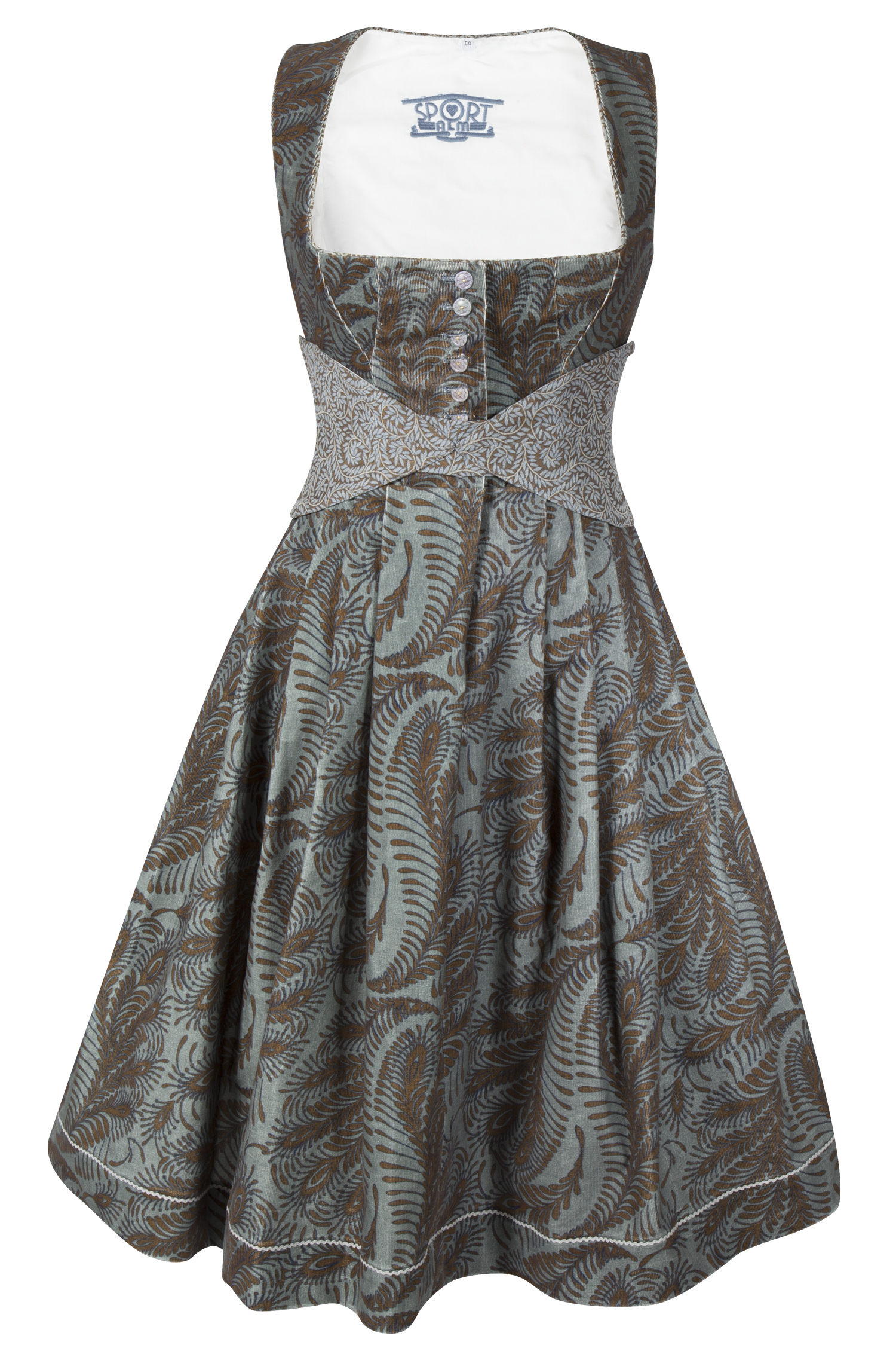 3099-0312-bl6-23-07b-1195 Sportalm Dirndl im Corddesign mit extra Gürtel