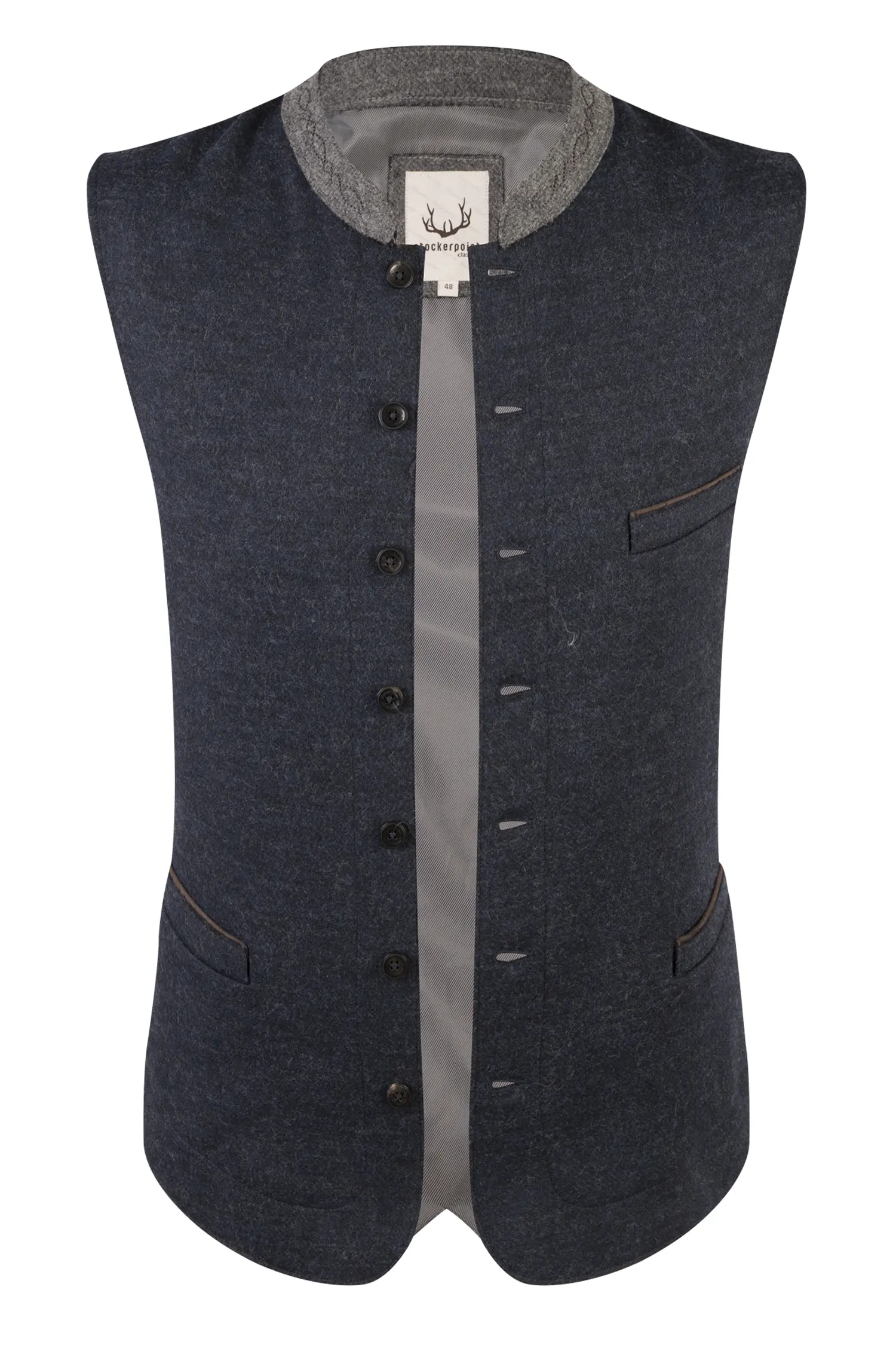 1343-1065-bl7-23-08-2102487 Trachtenweste Jules in dunkelblau / grau
