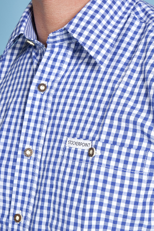 file_2559fff0354b25 Trachtenhemd Renko Kurzarm in blau weiß von Stockerpoint Kragen