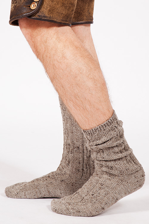 Trachtensocken in mittelbraun melange für Herren Herren Trachtensocken in braun melange