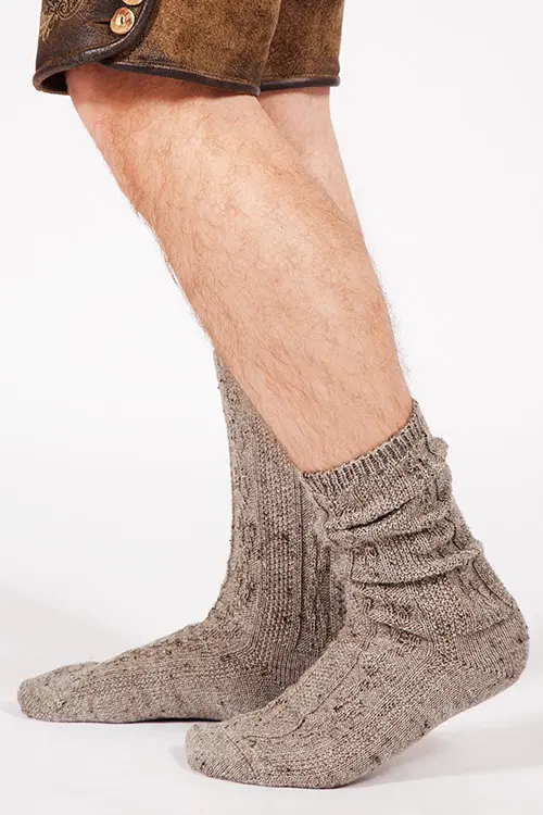 Herren Trachtensocken in braun melange