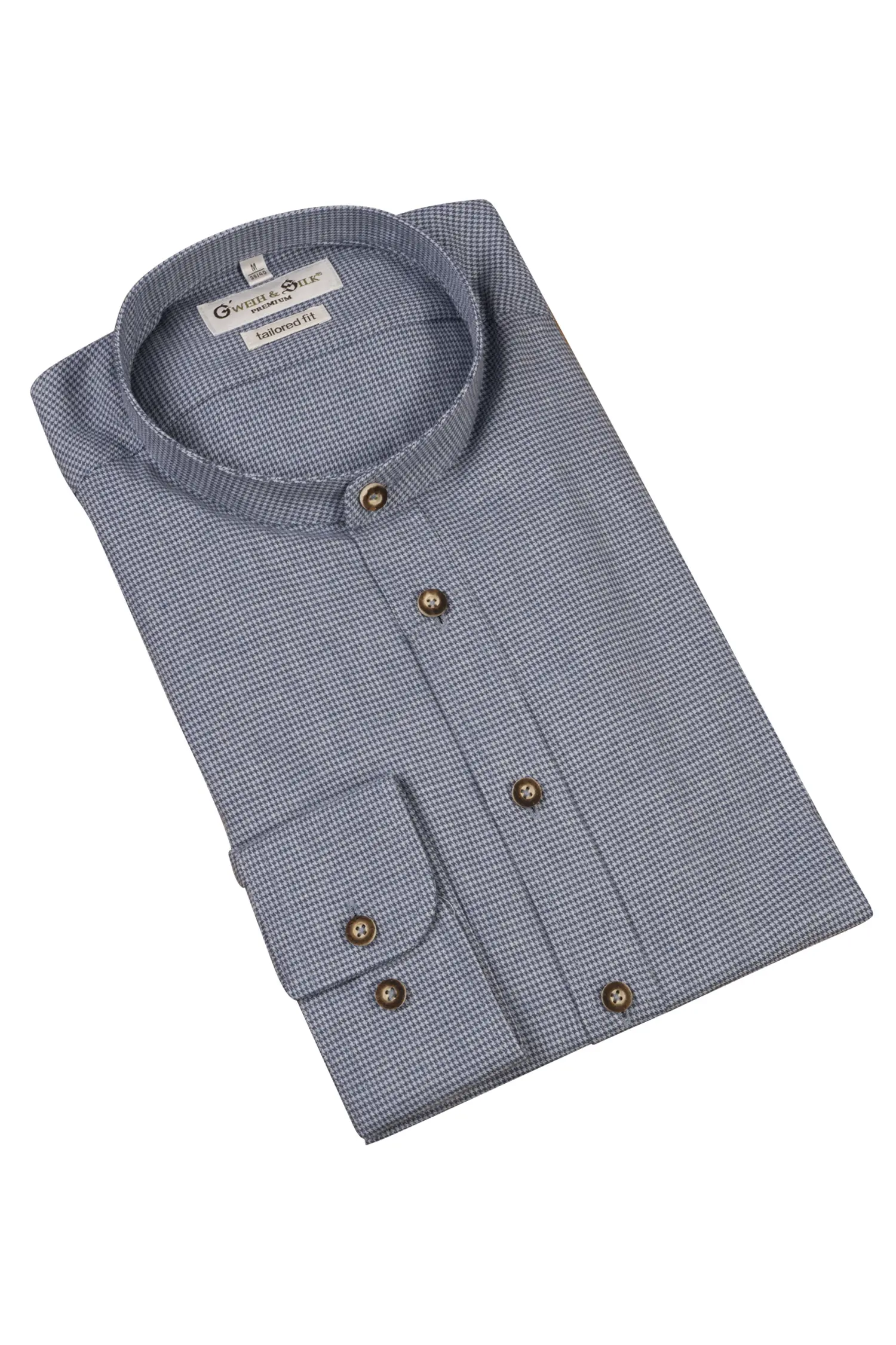 1519-0034-bl6-23-08-1801986 Langarmhemd Reschensee in blau kleinkariert