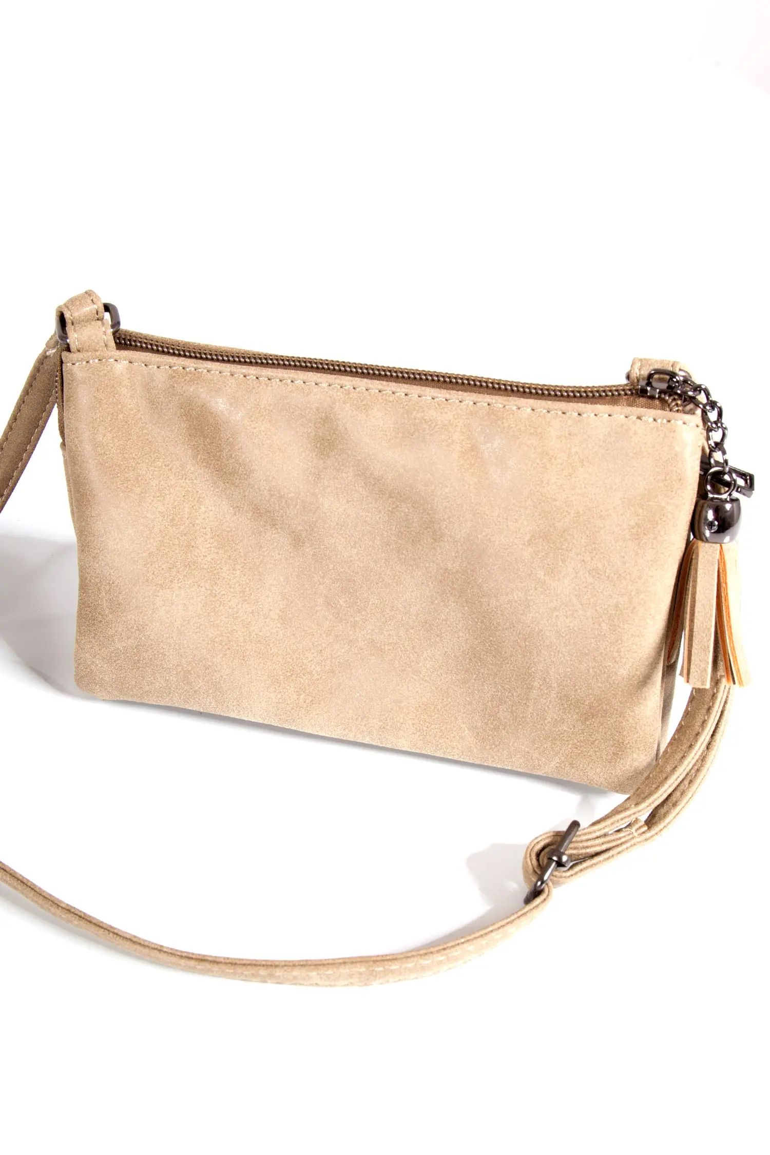 Kleine Trachtentasche in beige zum umhängen hinten