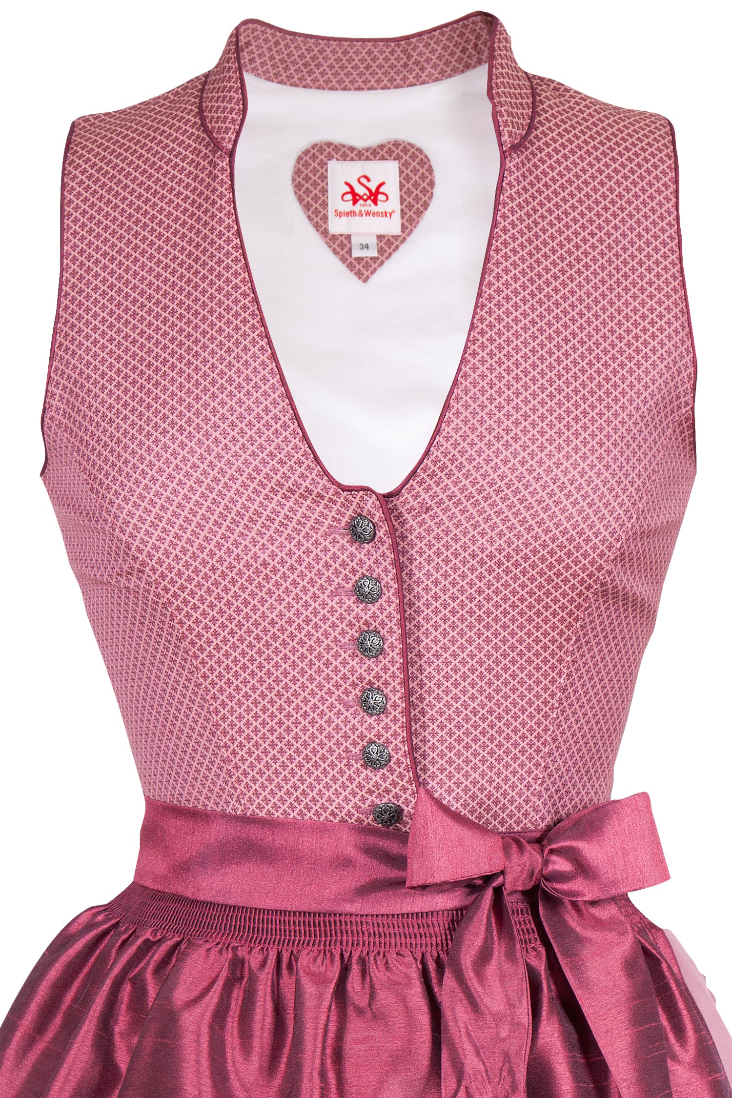 mini-dirndl-beere-3087-0021-ro6-20-02a-4410-b Mini Dirndl in beere und altrosa mit V-Ausschnitt Mieder