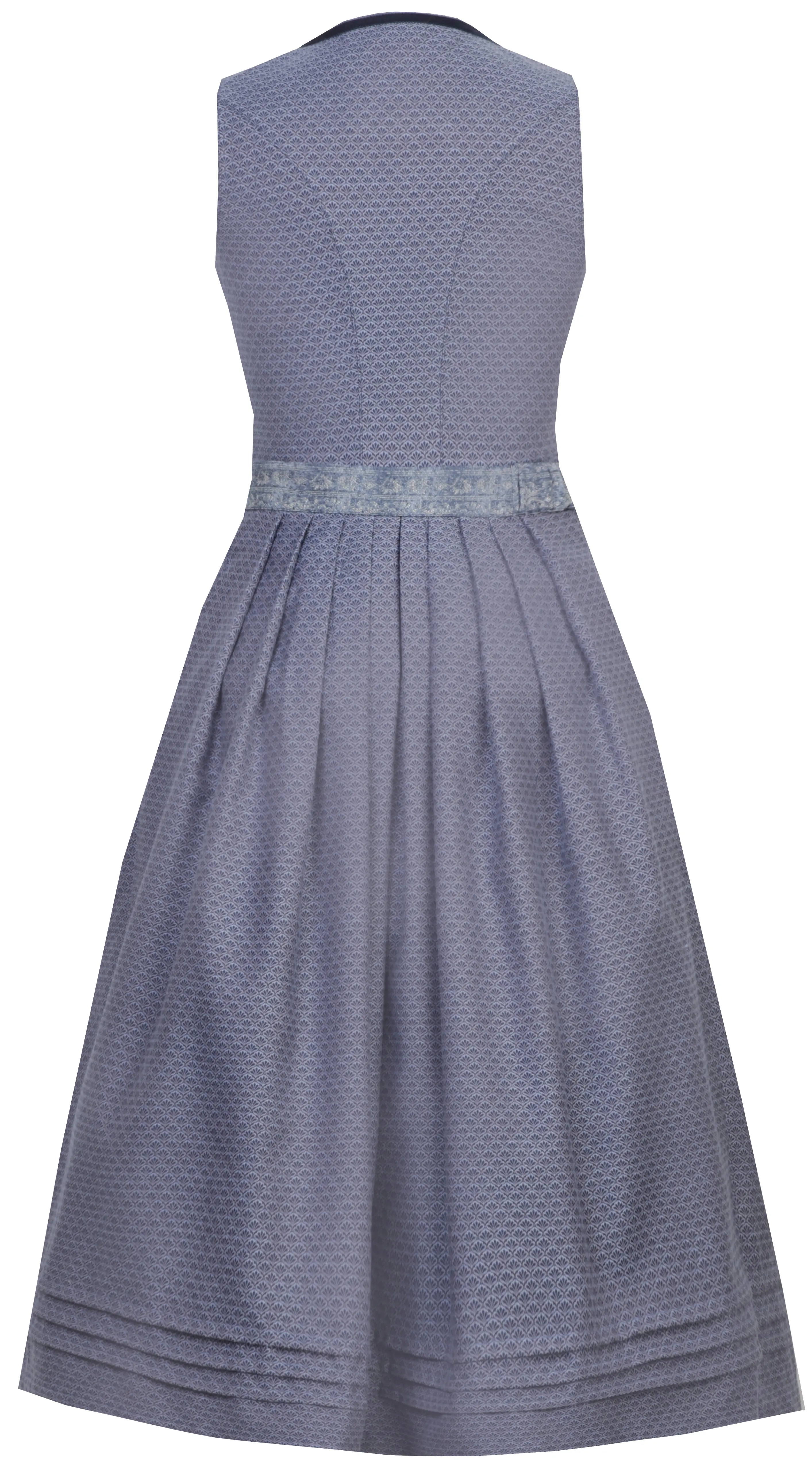 3097-1751-bl7-02 Dirndl Sophie oceanblue mit Schließe - Rückansicht