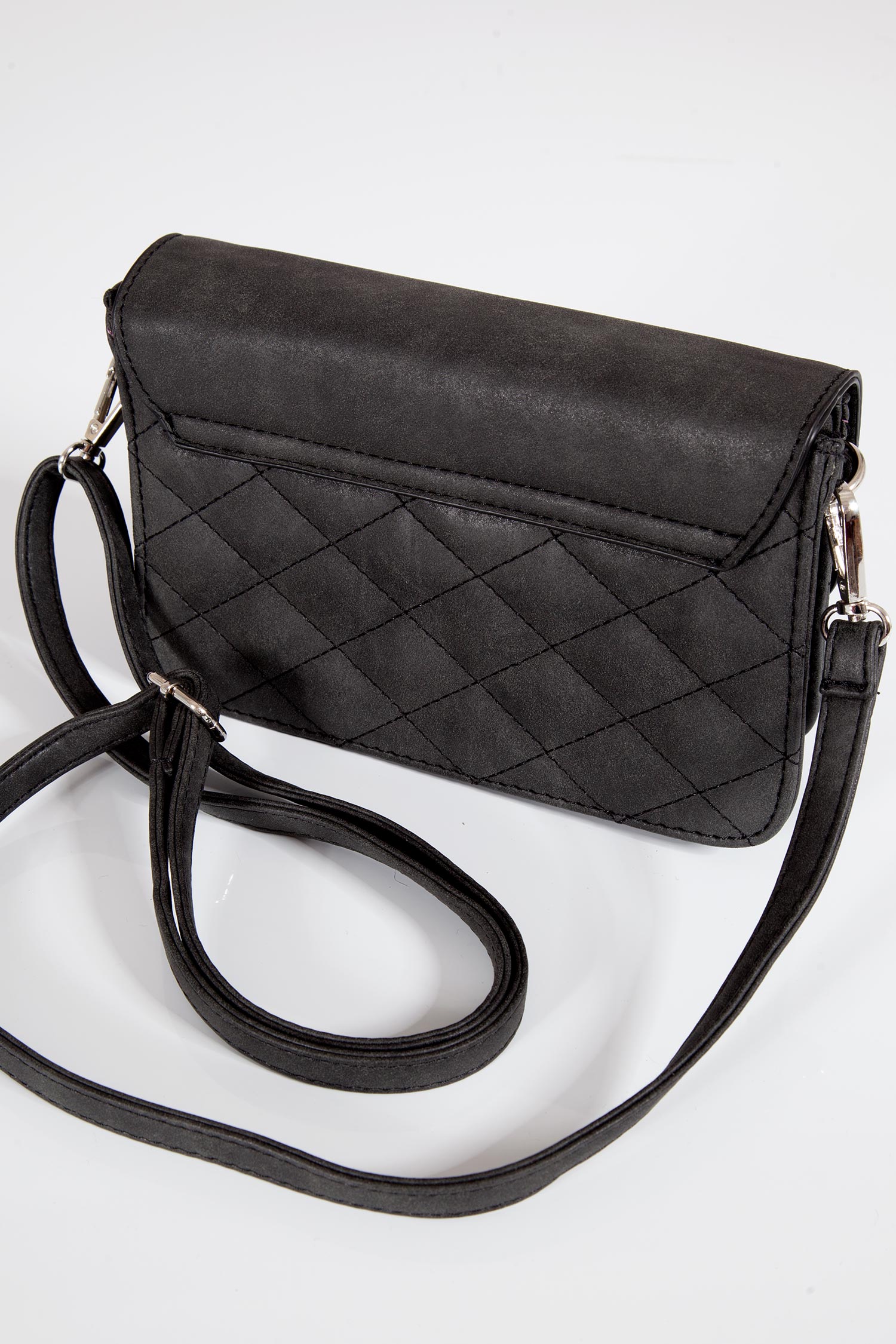 Trachtentasche mit Hirsch in schwarz zum umhängen hinten